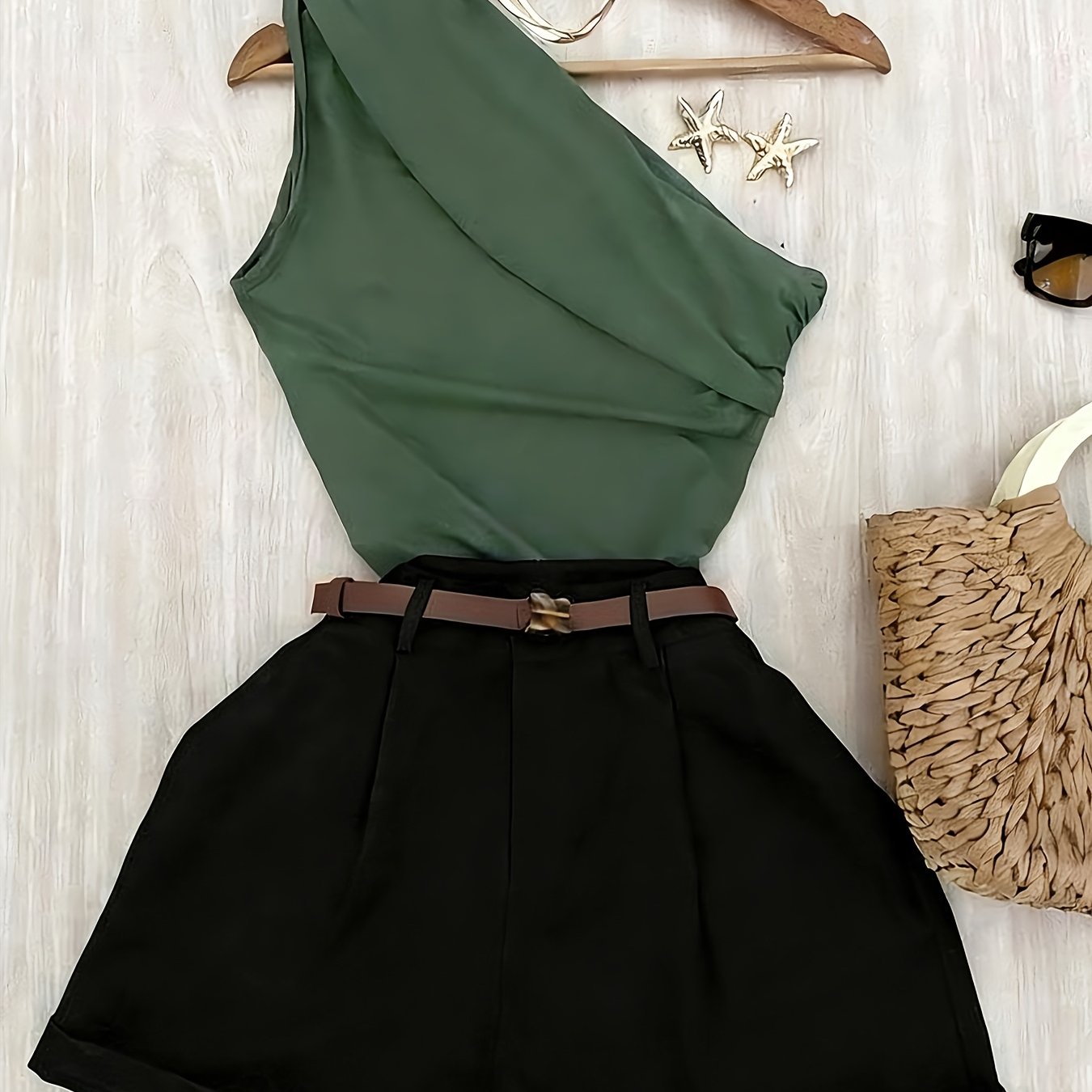 TEMU Ensemble d'été pour femmes, , décontracté et tendance, comprenant un débardeur et un . Un design idéal pour les quotidiens, , et les réunions.