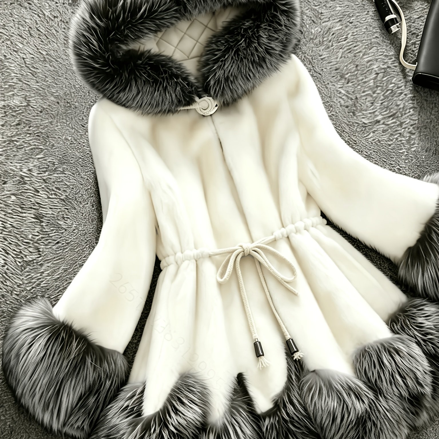 TEMU Winter Hooded Plush Coat | Elegant Mid-length Thickened Loose Fit Outerwear