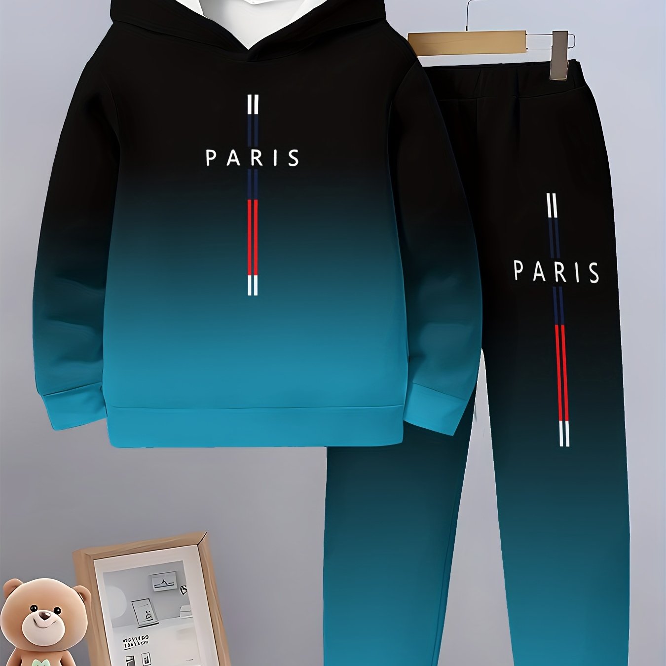 Image of Boys' Casual Suit, Autumn And Winter Long Sleeved Sportswear, Suitable For Outdoor Wear, Suitable For Training Wear, Suitable For Birthday Gifts, Perfect For Outdoor,christmas,halloween