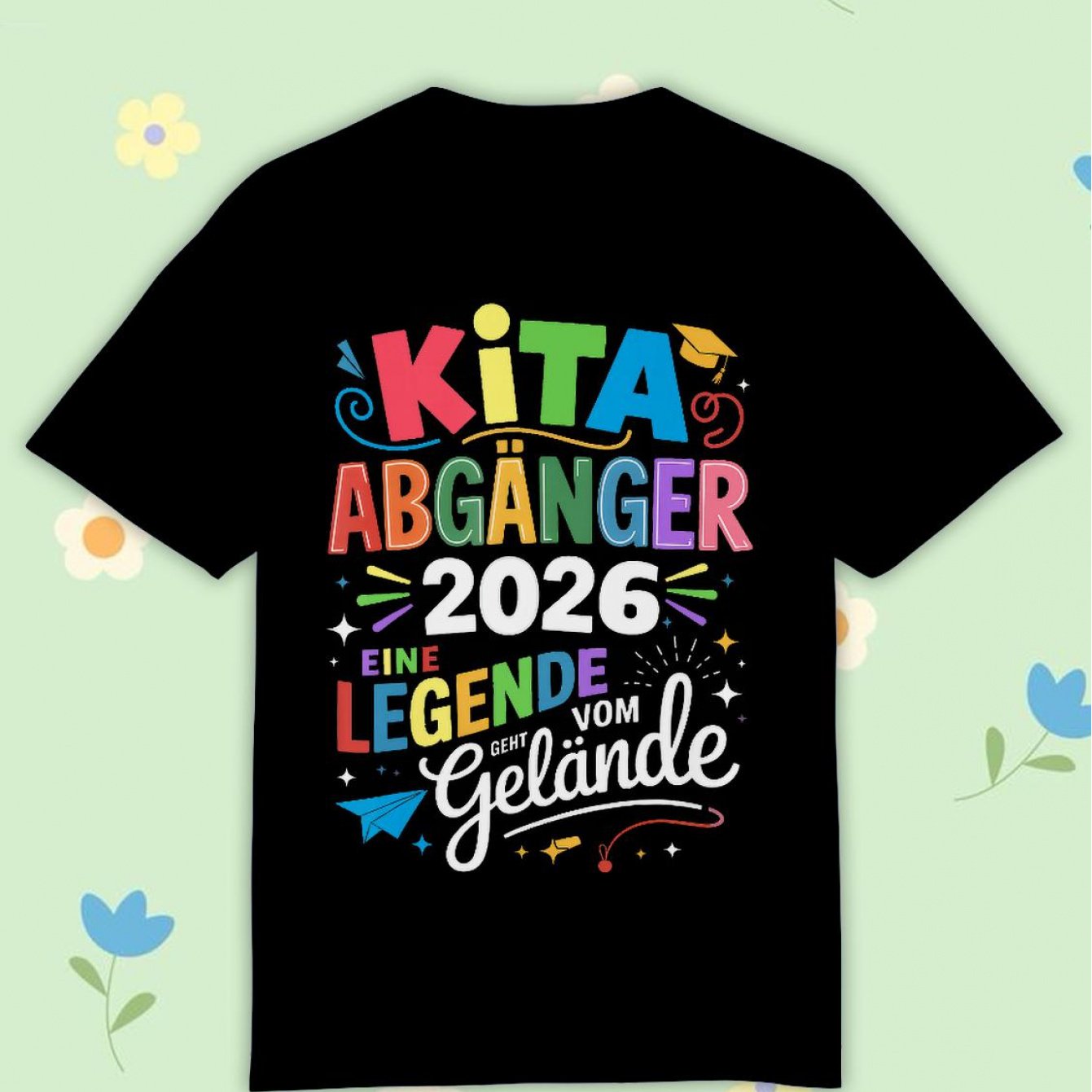 Children's Kita 2026 School Day T-shirt Comfortable Casual Crew Neck Tee For Boys And Girls T Shirt, 200g