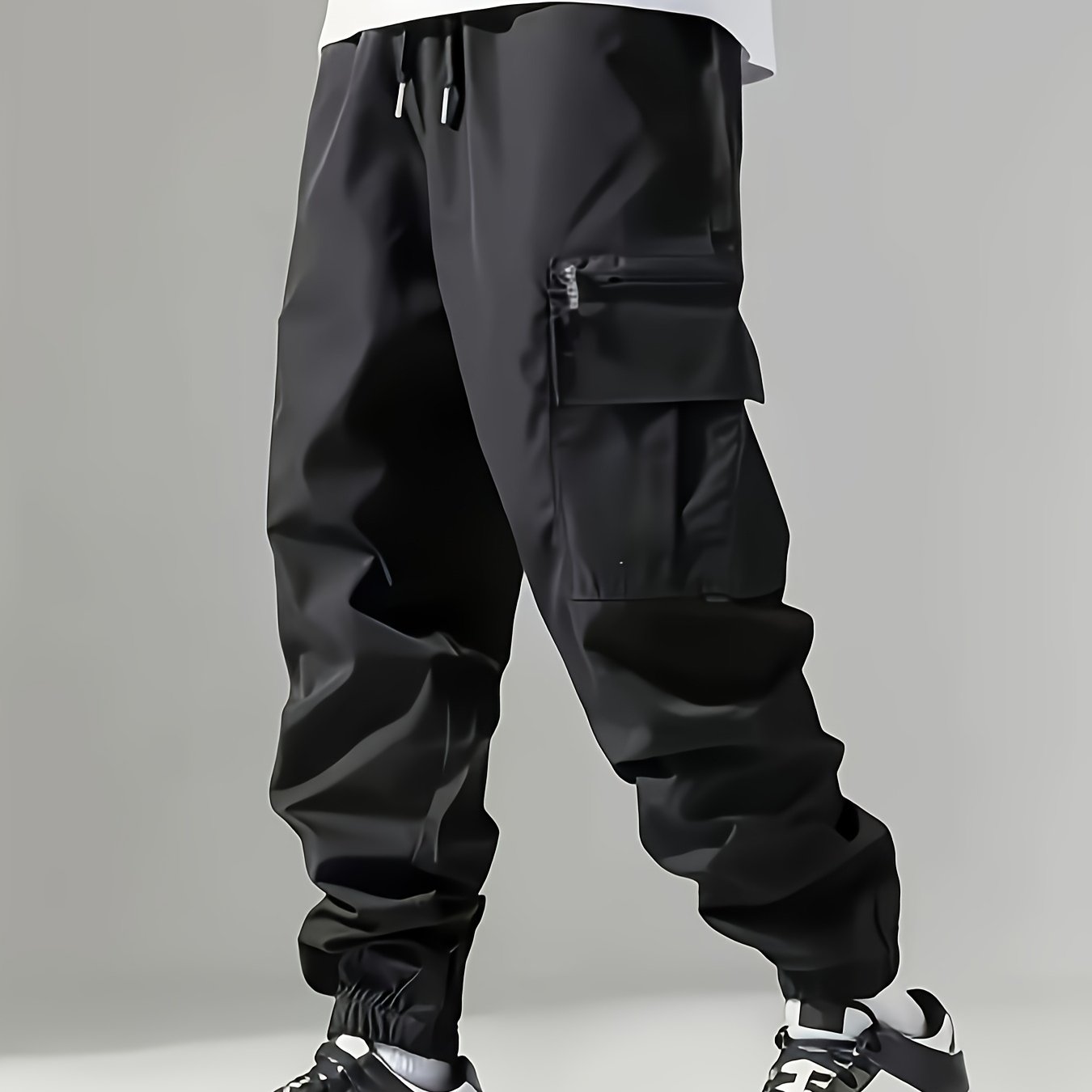 TEMU Pantaloni cargo da da hip-hop casual versatili da esterno con tasche con cerniera, stagione