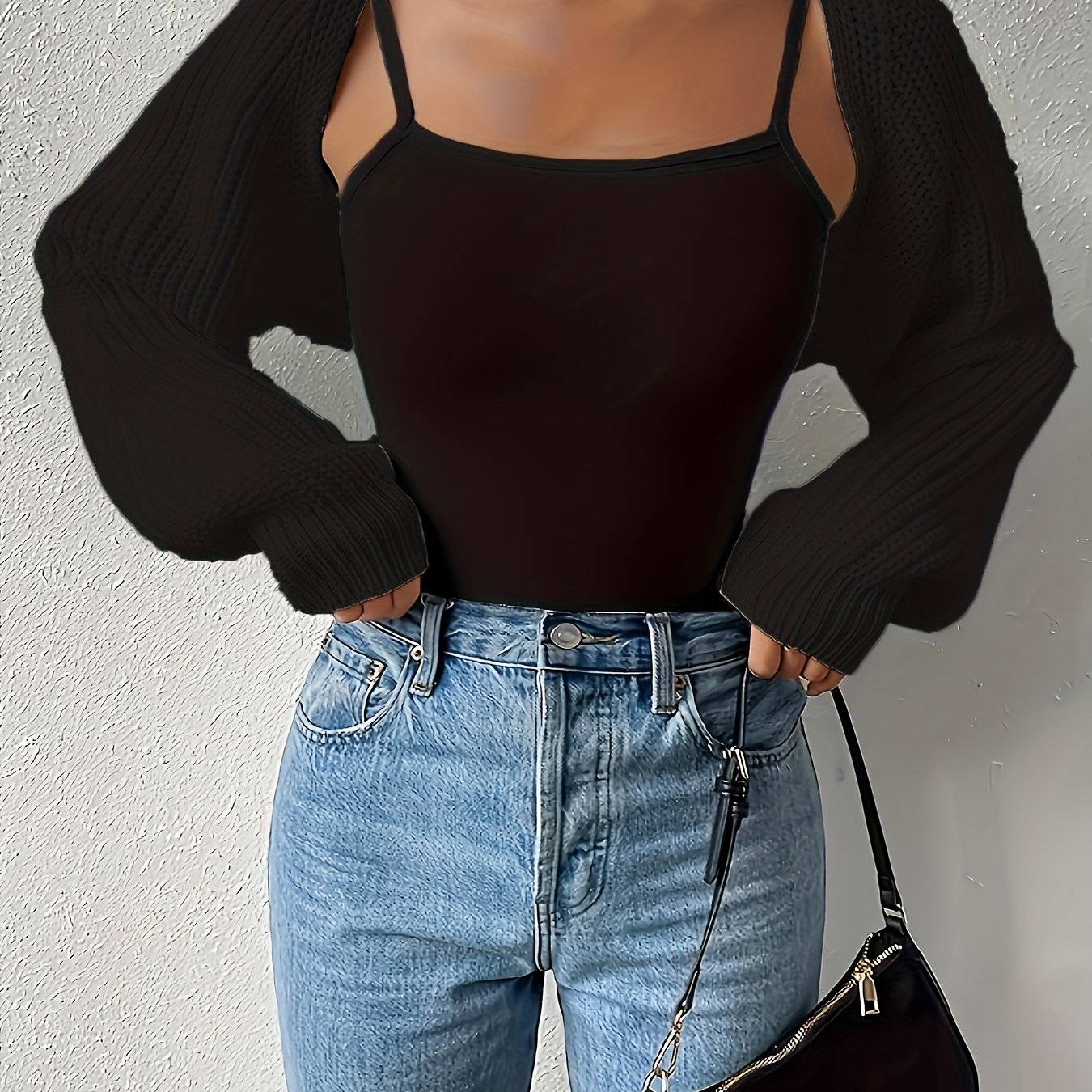 Solid Color Comfortable Sweater, Short Length Cardigan, Elegant Style No-button Shawl Women's Sweater, Wearable