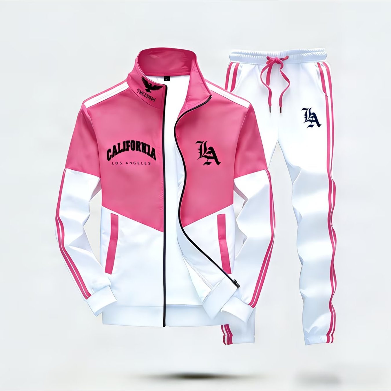 Men's Track Suit Pink Block Letter Graphic Casual Trendy Sportswear Street Style Adults Men's Fashion Casual Wear