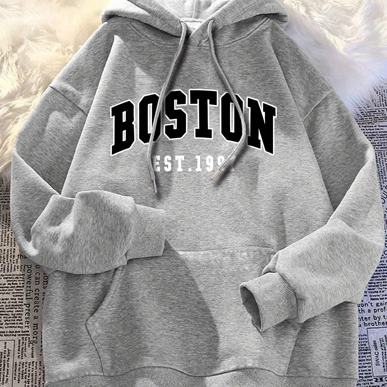 TEMU Hooded Sweatshirt Casual Boston