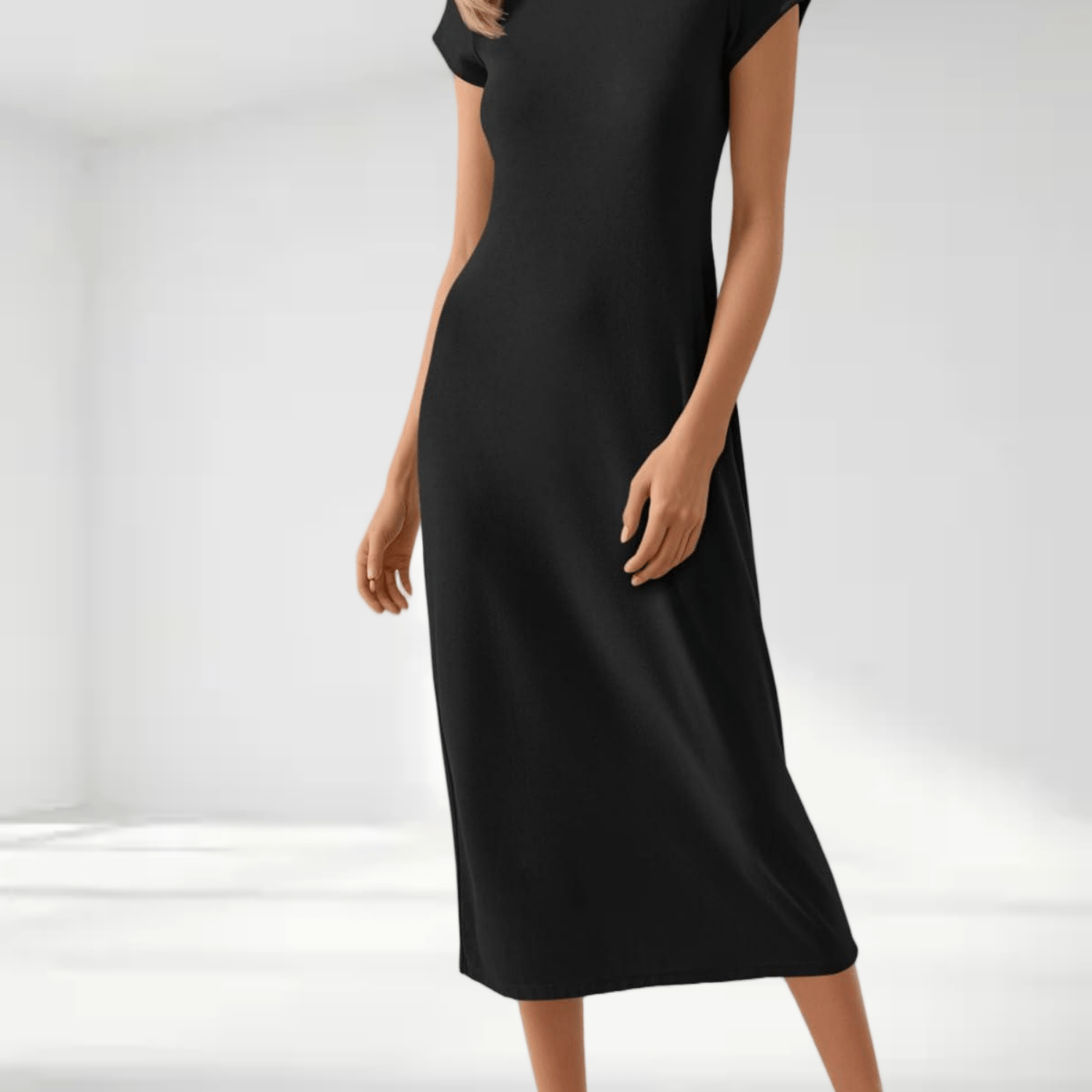 Women' Solid Color Short Sleeve Midi Dress - Loose Fit T-shirt Dress With Crew Neck, Short Sleeve, Machine Washable Opaque Dress Suitable For Spring/summer, Casual Casual Attire & Layering For Blouses