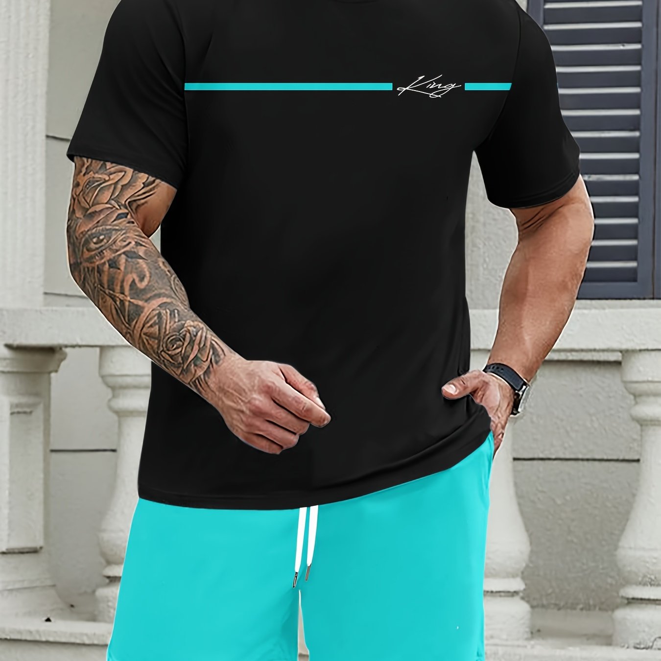 TEMU 2pcs Men's Casual Fashion Set 2pcs Outfit