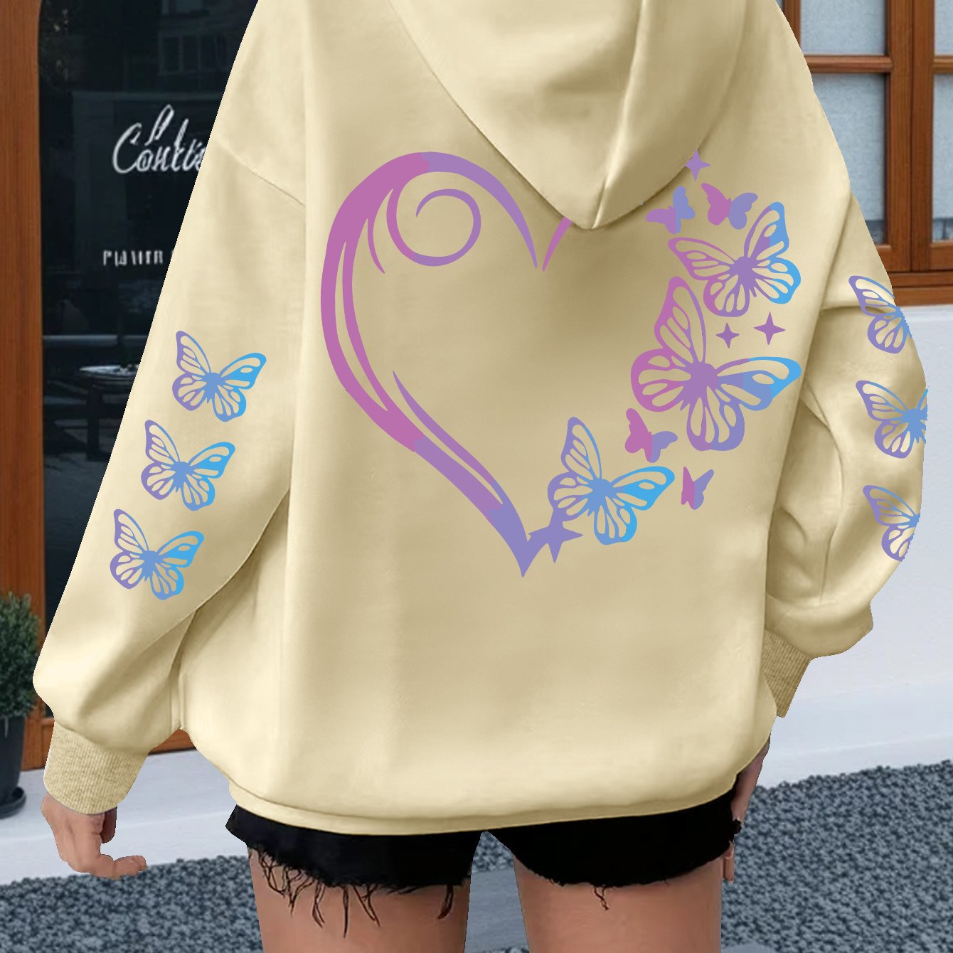 TEMU Plus Size, Blue-purple And Hoodie - Plus Size Women's Hooded Sweatshirt