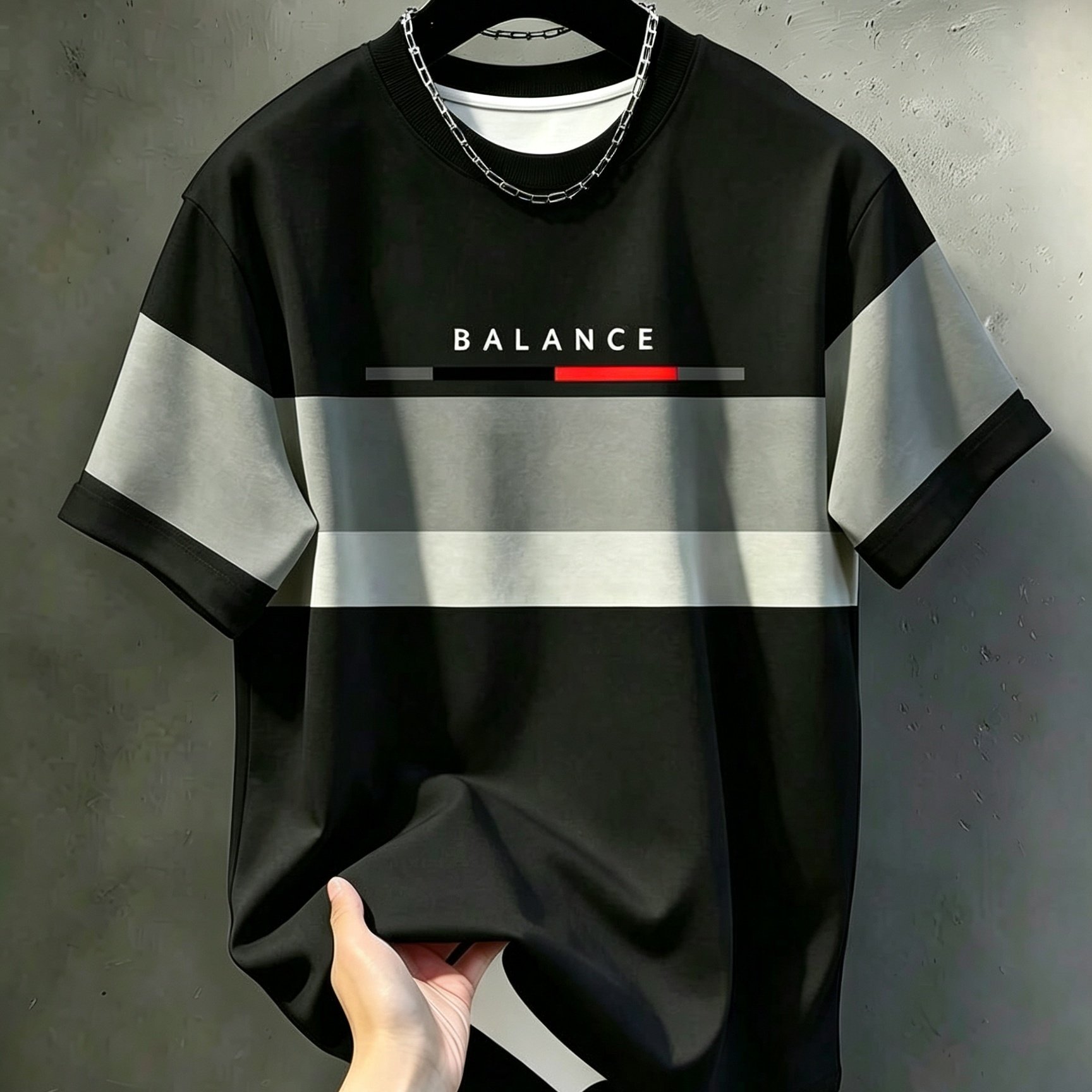 TEMU Men's Casual Crew Neck T-shirt, Striped Pattern, Wear, Breathable Regular Fit For Daily And Formal Outfits - Gift For Teens And Adults, T-shirt,
