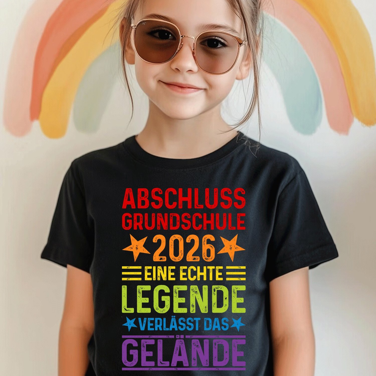 Image of Grundschule Abschluss 2026 Comfortable Casual Crew Neck Tee For Boys And Girls T Shirt, 200g