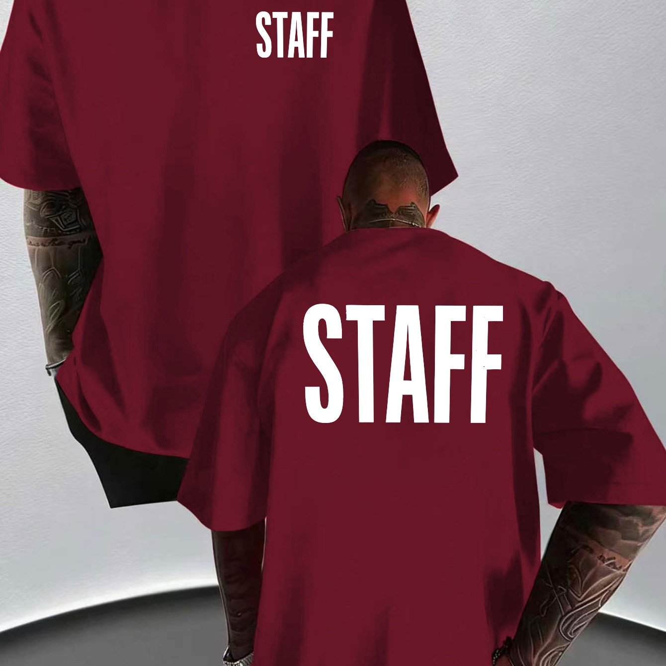 TEMU T-shirt à manches courtes pour homme, style streetwear créatif avec motif de marque, « STAFF Position », amusant, personnelle, mode d'été,