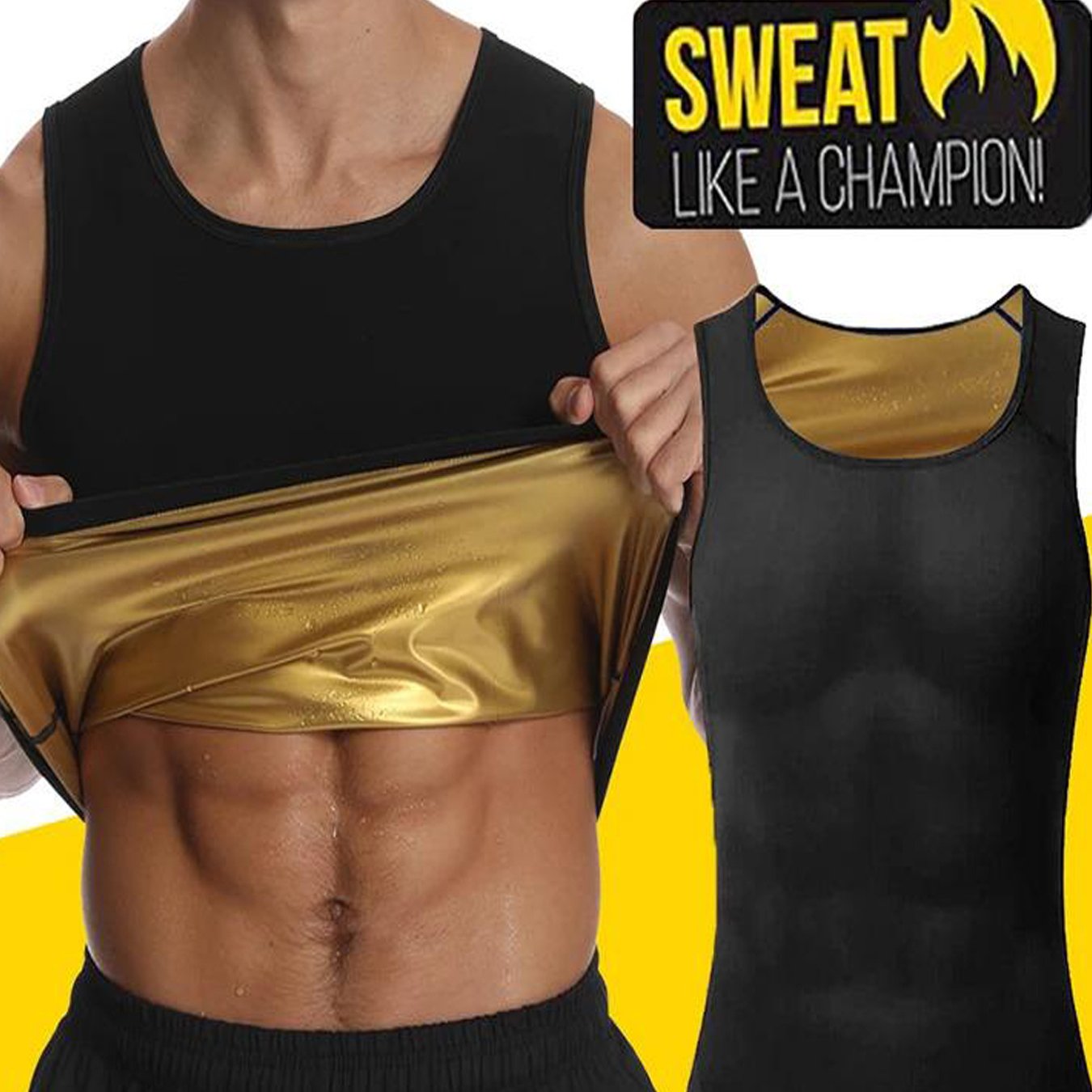 TEMU Men's Sauna Vest For Sweating, Shapewear Waist Trainer, Tummy Control Body Shapers, And Gym Tank Tops