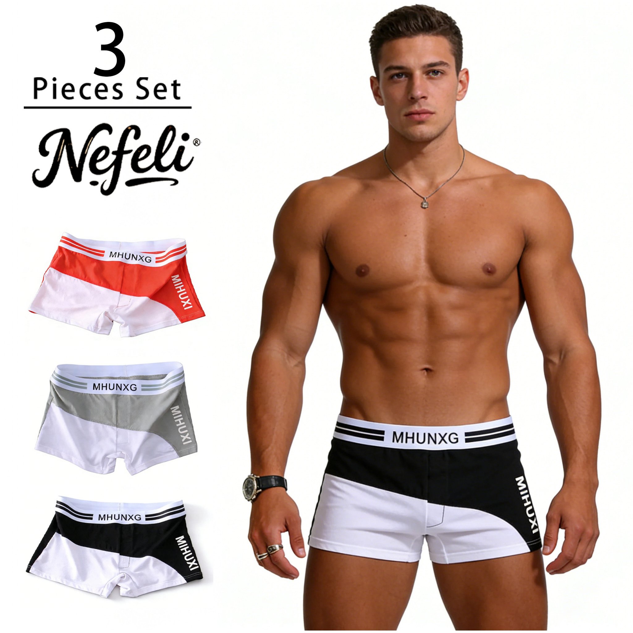 3pcs, Men's Underwear, Breathable Soft Trunks , Sports Training And Workout, For Men