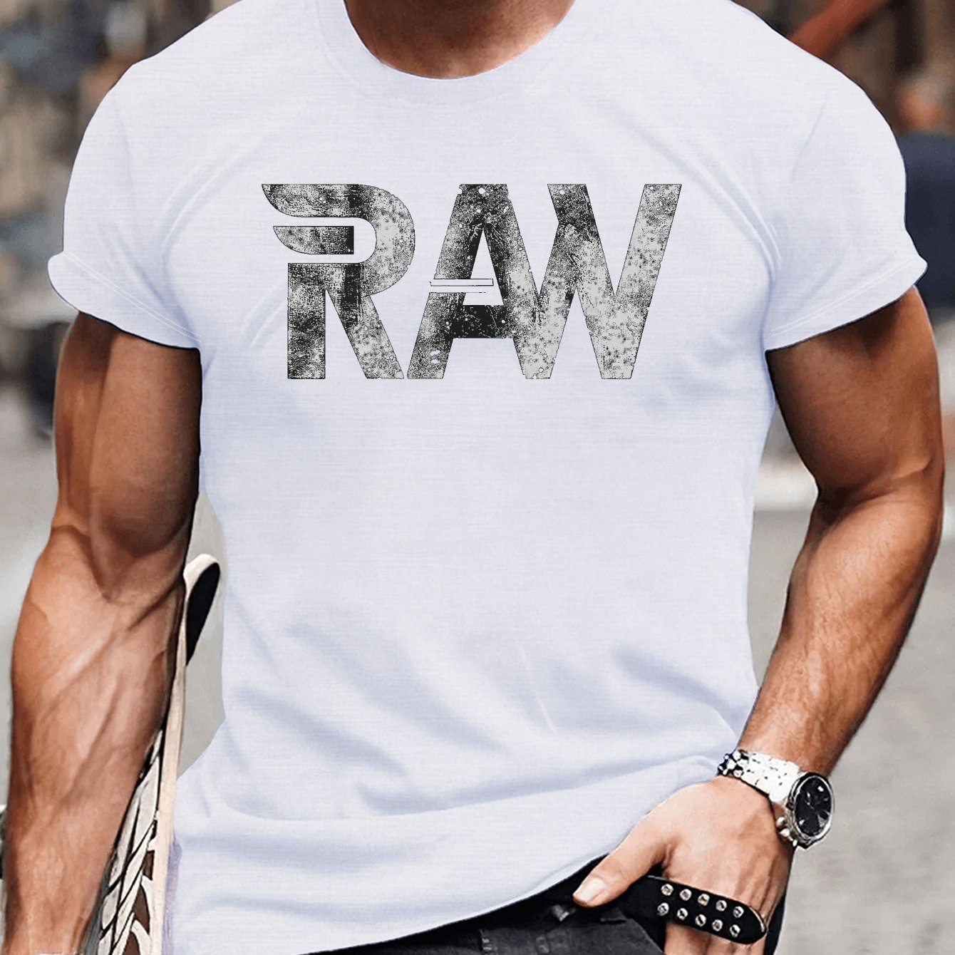 TEMU Graphic Tee For Men - Casual Short Sleeve, Breathable Polyester, Machine Washable - Fashion, Print, Letters