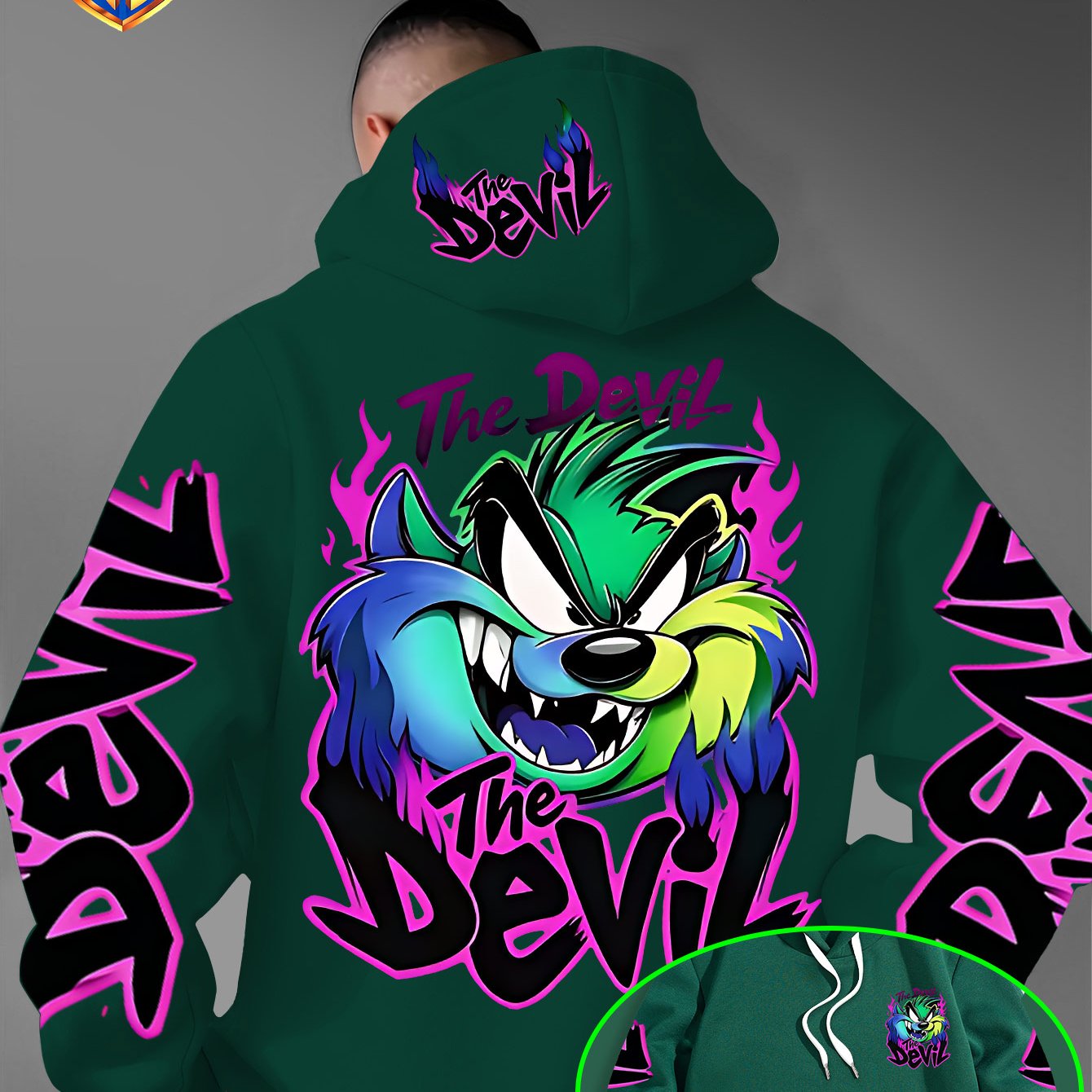 TEMU Official Authorization, Trendy Cool Style Classic Character Theme Printed Hoodie, Style Unisex Long-sleeved Top, Suitable For Daily And Outdoor