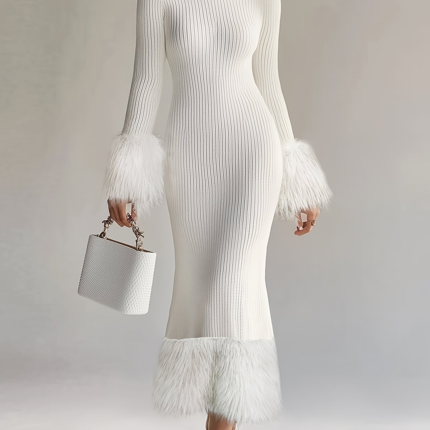 TEMU Robe unie à taille