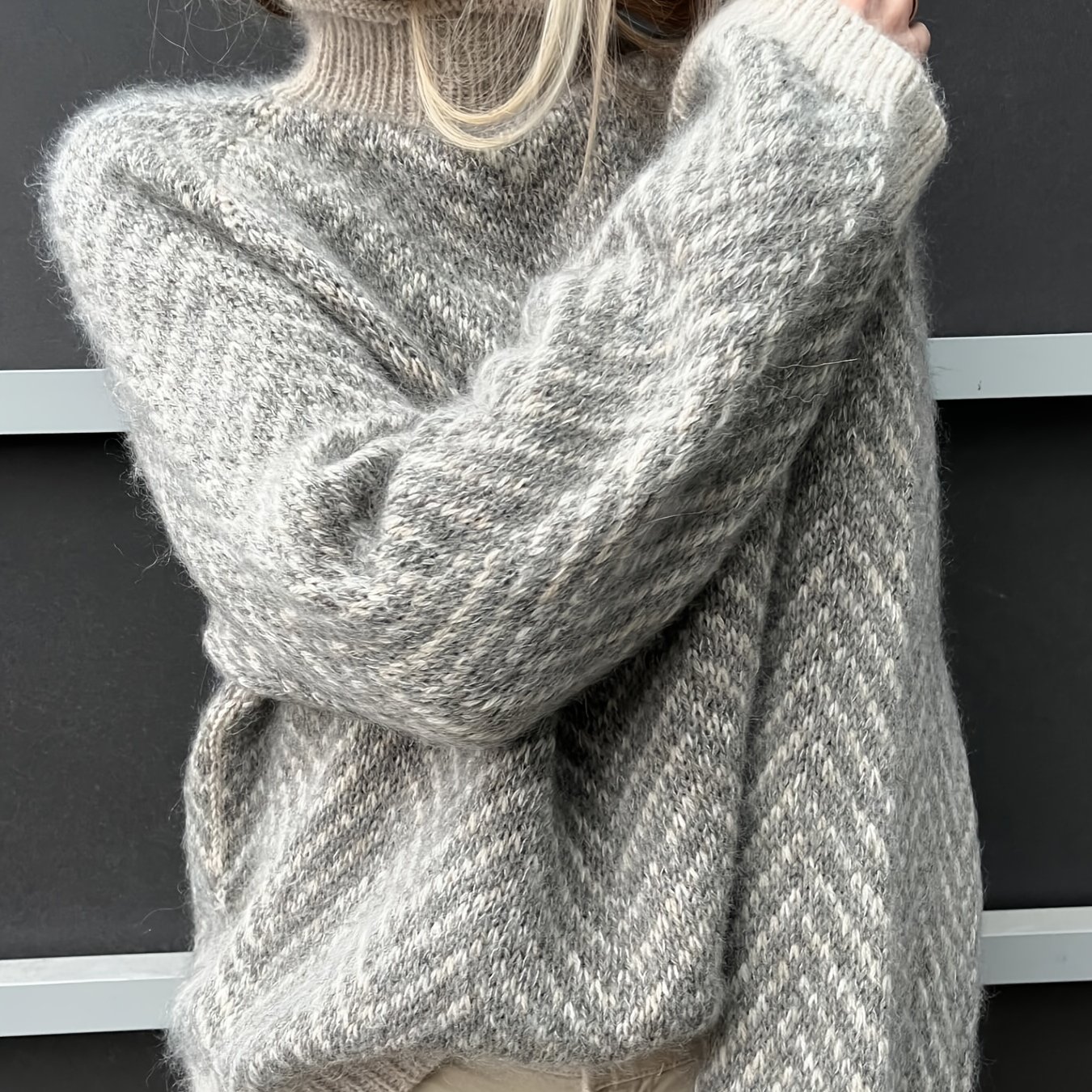 Autumn Winter New High-neck Pullover Sweater Loose Casual Daily Outfit [zcdx25]