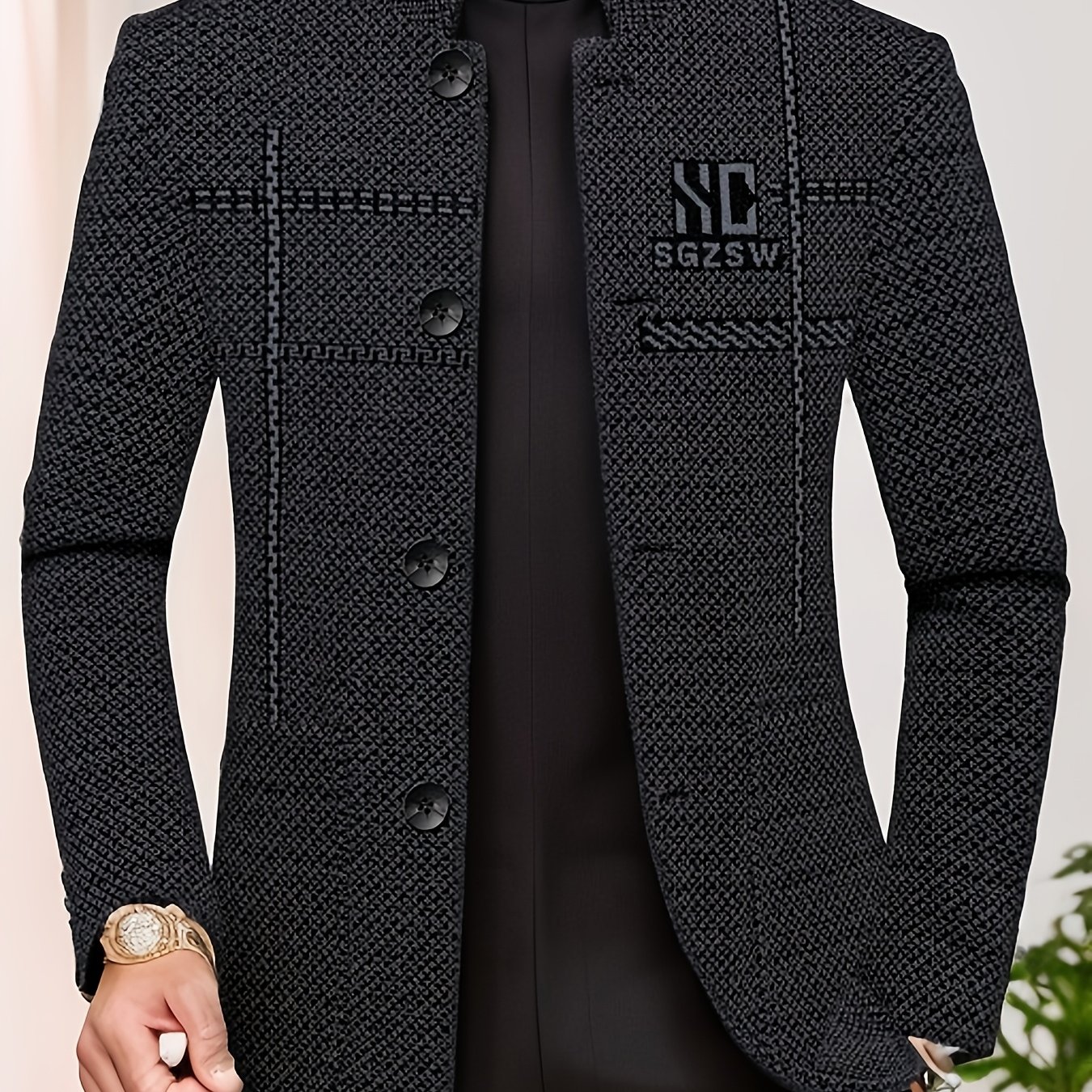 Men's Suit Spring Autumn Middle-aged Collar Business Casual Jacket Dad Suit Men's High-end Jacket Top