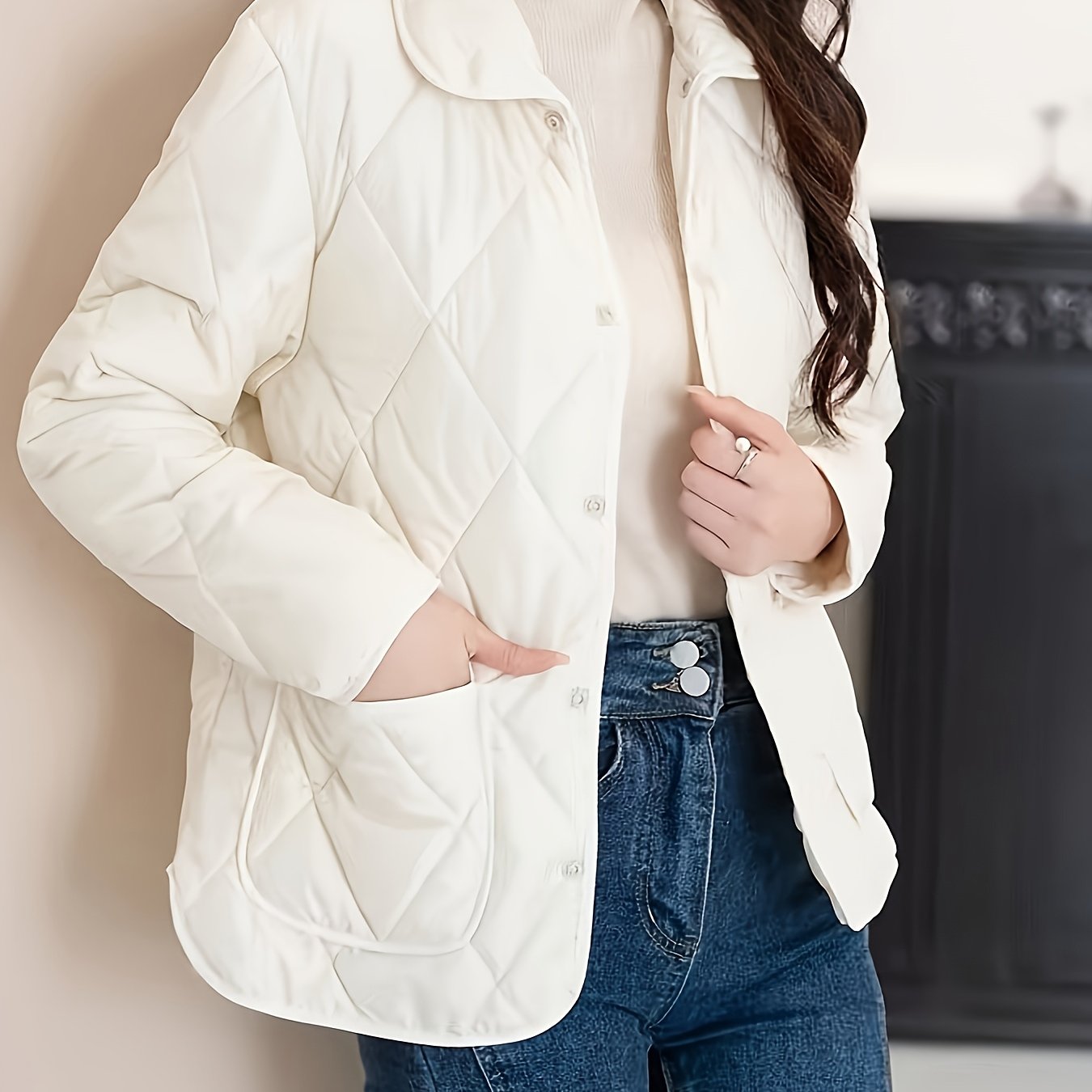E-shop 2025 Neue Damen Reisejacke - Frühlings- und Herbstliche, dünne, reine, elegante, schlanke Weste - 100% künstlicher Reversmantel