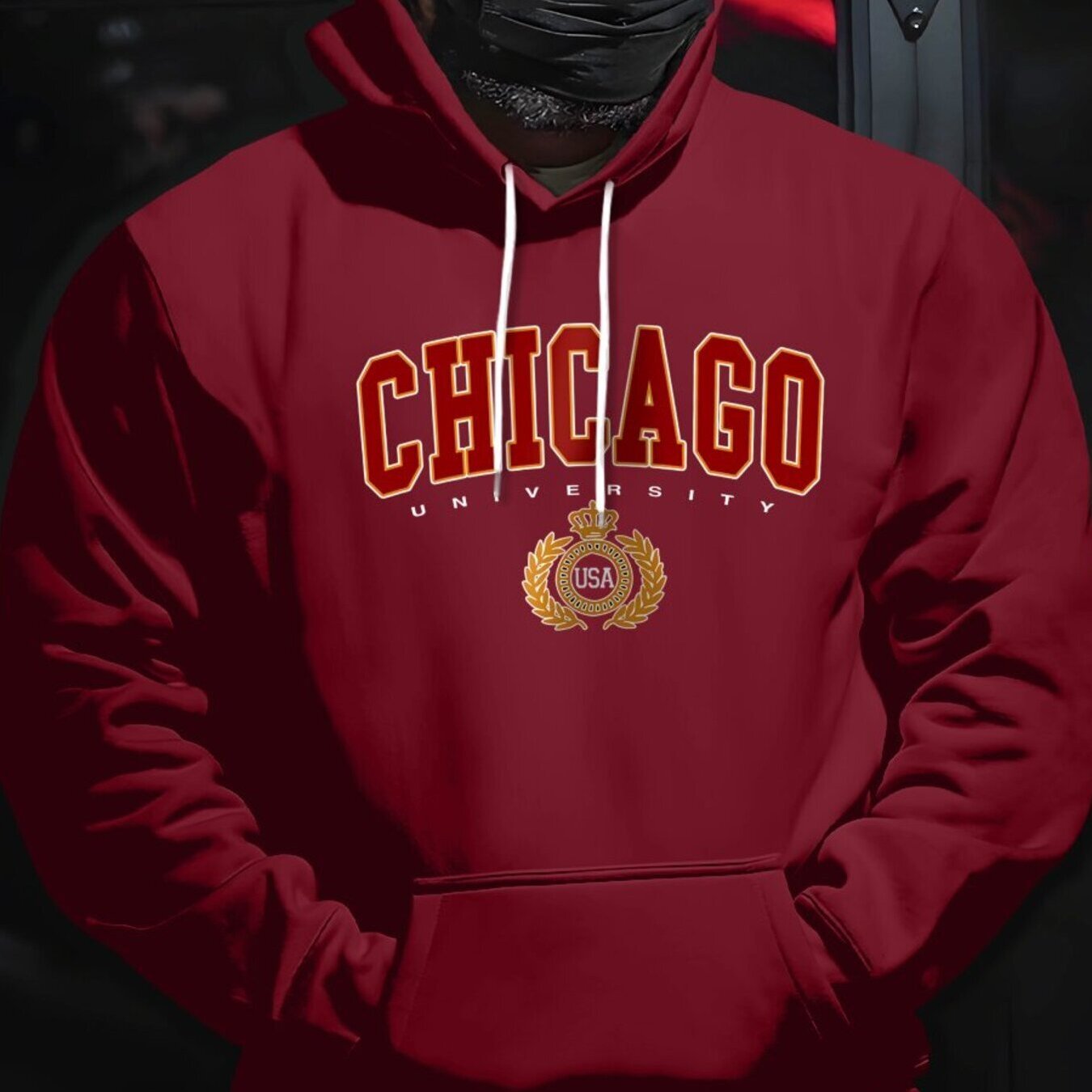 TEMU Print Men's Versatile And Trendy Long Sleeve Hoodie & Casual Pants Outfits, Hooded Sweatshirt And Sweatpants 2pcs Set For Spring/fall Outdoor,