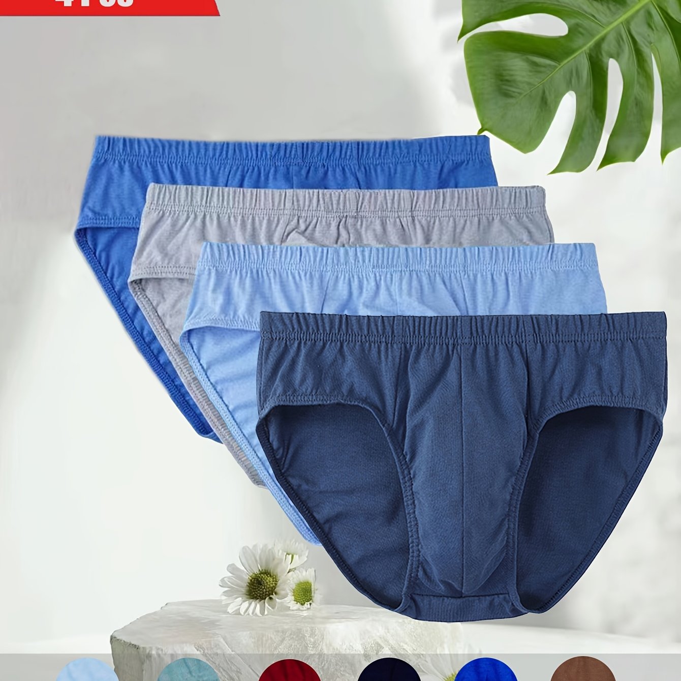 Random 4pcs Casual Men's Underwear Comfortable Seamless Breathable Men' Briefs Men's Underwear