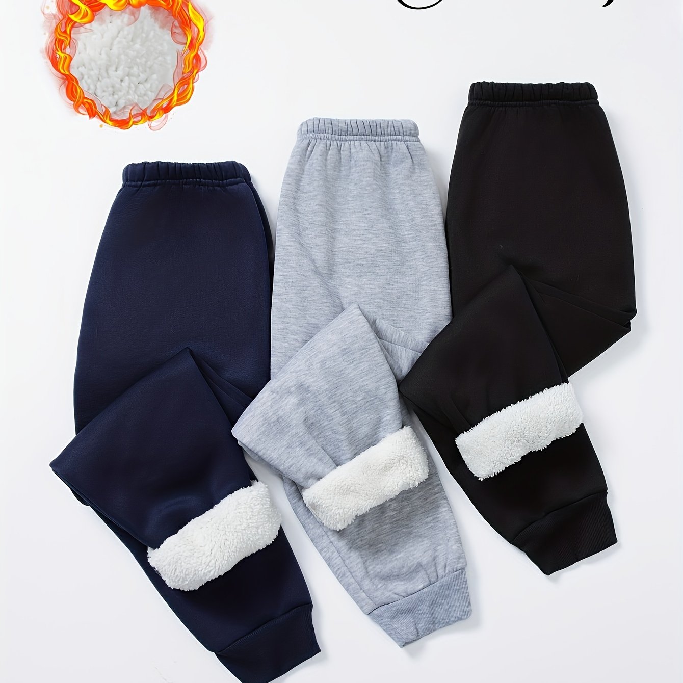 Random 1pc Boys' Casual Athletic Long Pants (loose Fit) Stretch Fleece Knit Fabric Suitable For Outdoor Fall Winter , Autumn Essentials