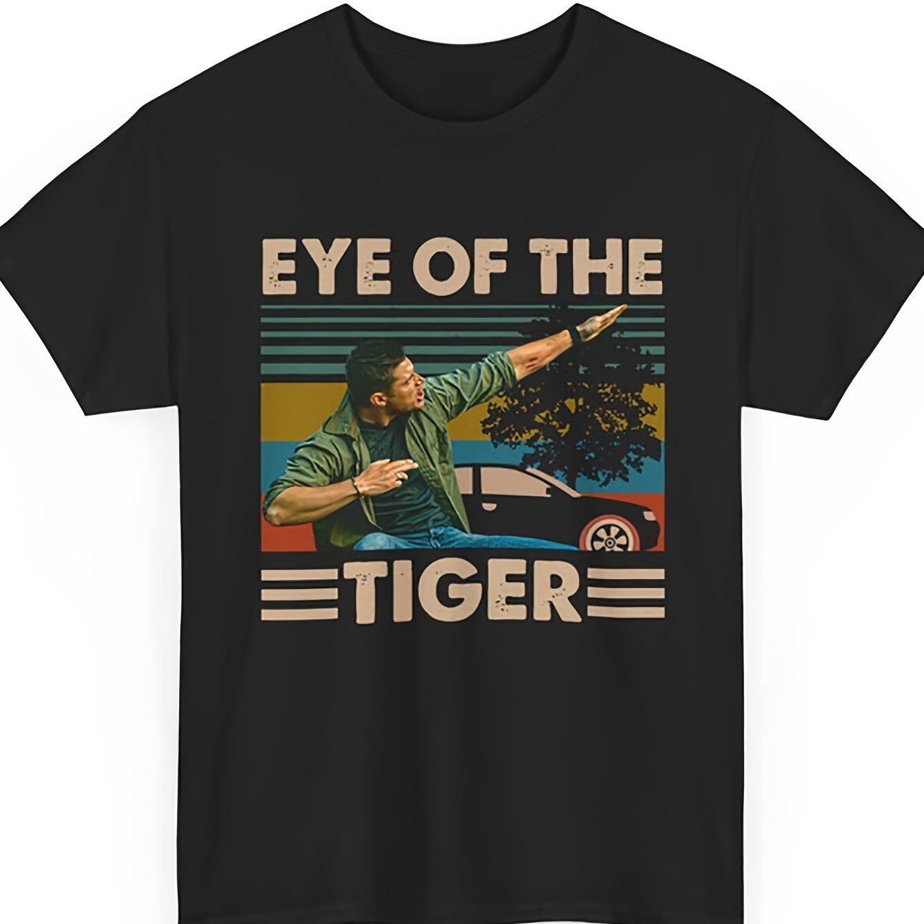 TEMU Men's Of Tiger T-shirt In Navy, In Sizes Small To 3x-large From Winchester Black The T Vintage Eye Collection