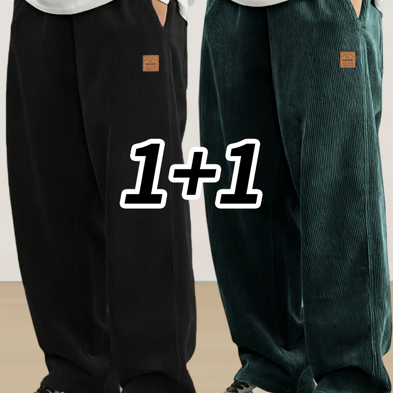 E-shop 2er-Set hochwertige Cordhosen für Herren, modische, gerade geschnittene Hosen für Herbst und Winter, Vintage im amerikanischen Stil, vielseitige