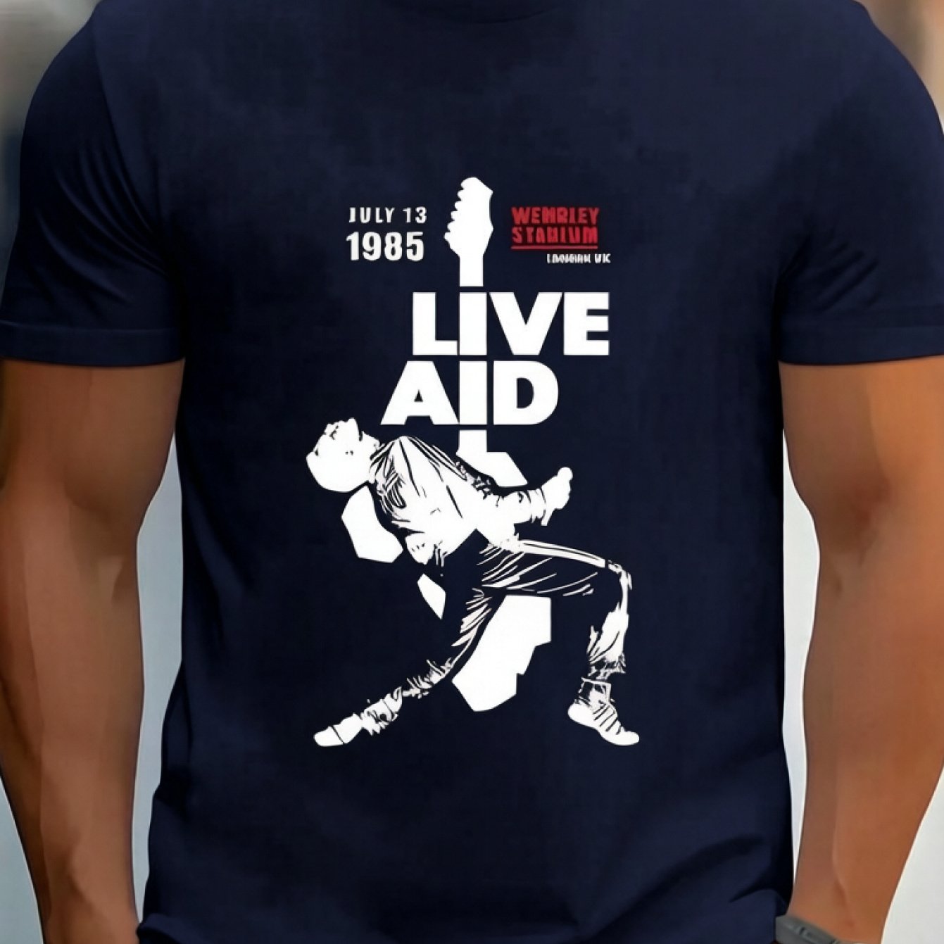 TEMU Men's Plus Size T-shirt, Versatile And Stylish. This Men's Crew Neck T-shirt Features 85 Design, Making It Ideal For Casual Outdoor Wear. A