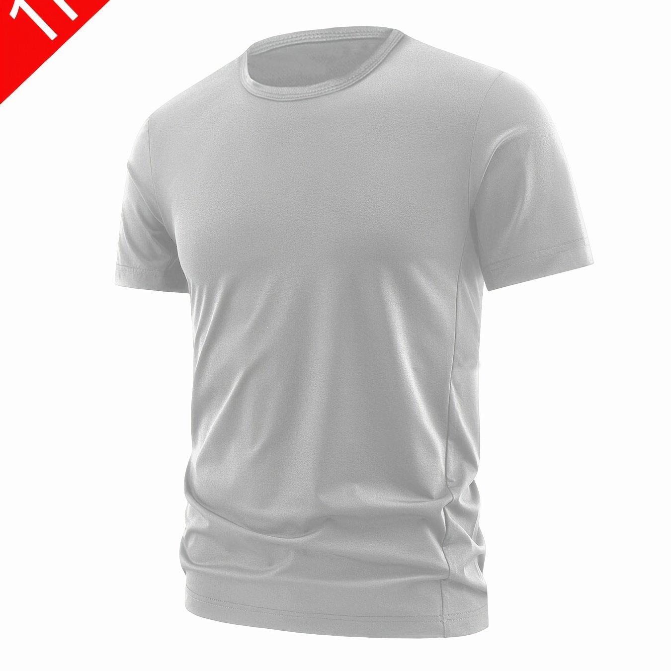 TEMU Single Pc, [sizes 0xl-8xl], Men's Casual -size Short-sleeved Shirt, Comfortable And Elastic, Suitable For Gym, Running And Basketball, Fitness