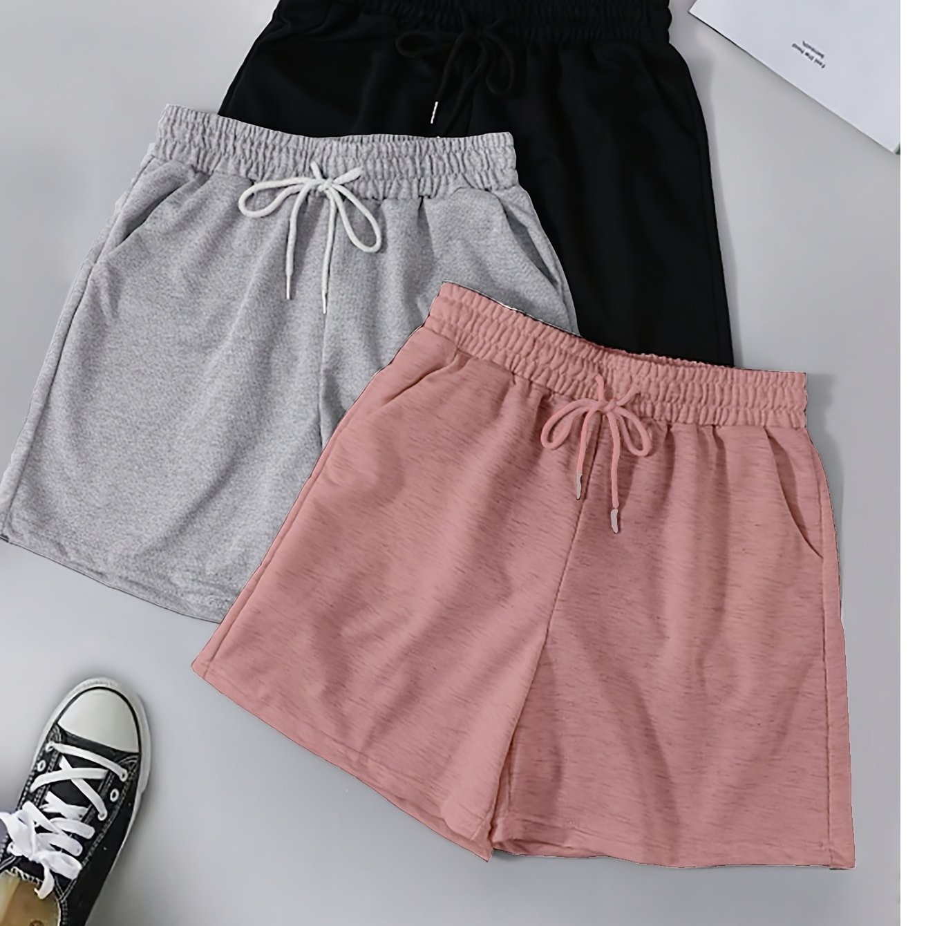 TEMU 3pcs Pocket Athletic Shorts Set, Suitable For Yoga, Running, Fitness, Casual Athletic Shorts