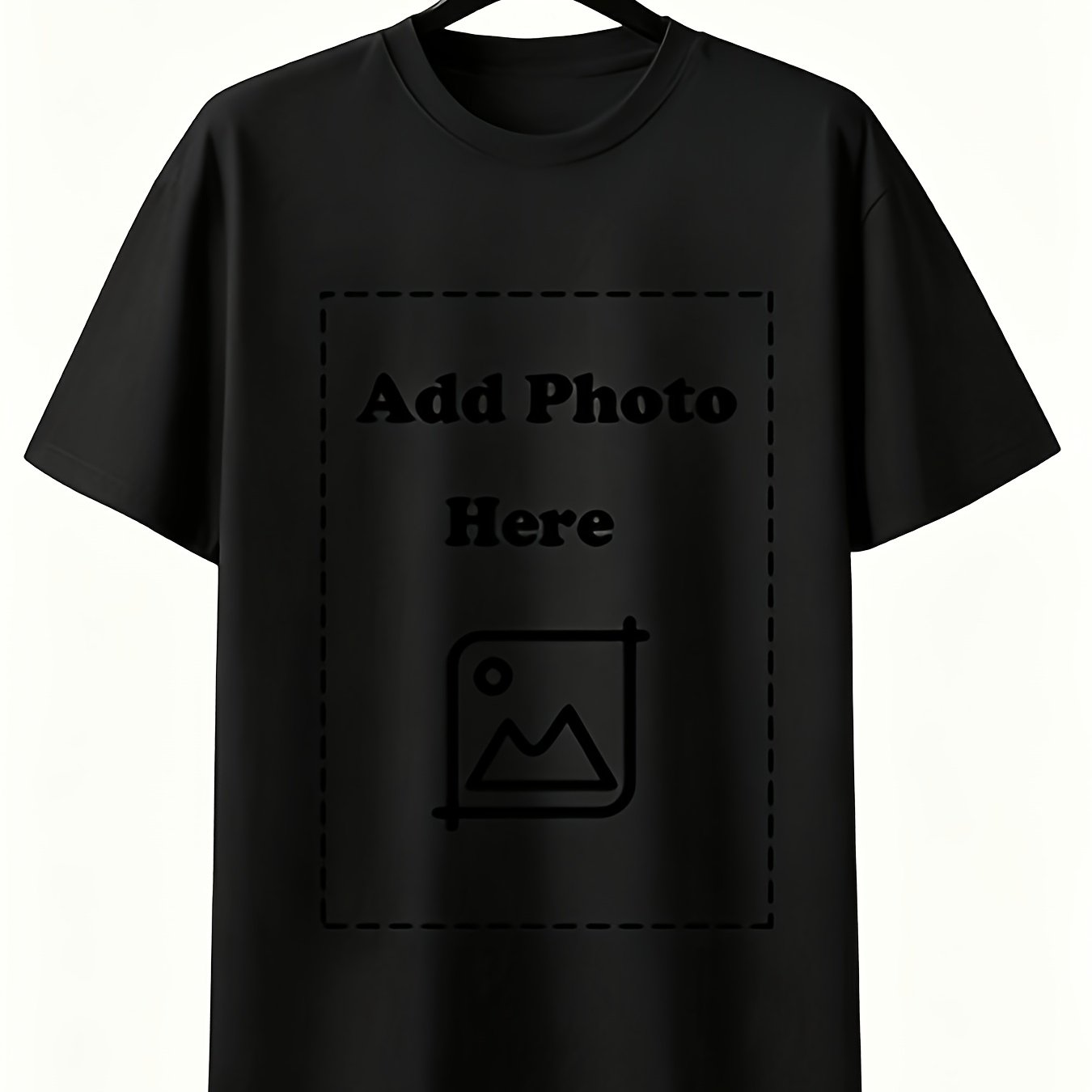 TEMU Custom Photo T-shirt With Your Own Picture/text & Selfies - Soft Breathable Fabric Suitable For , Machine Washable Crew Neck Short Sleeve, Your