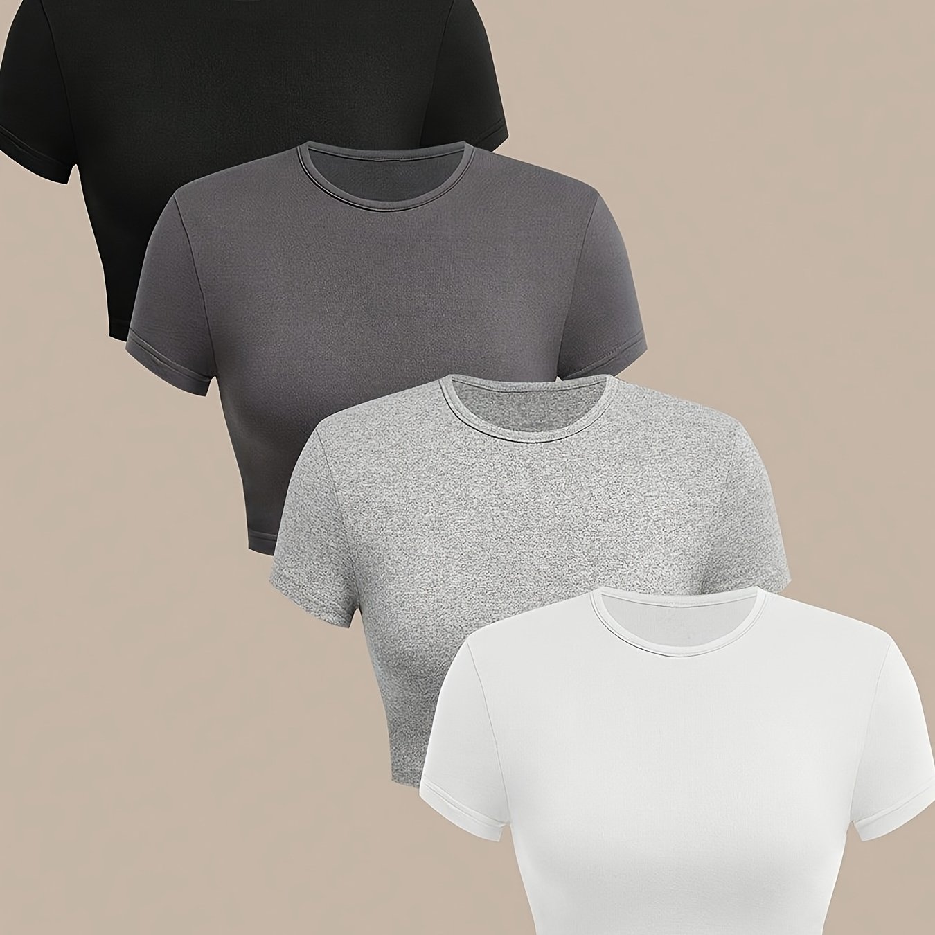 Women's Summer Casual Slim Fit Small Round Neck