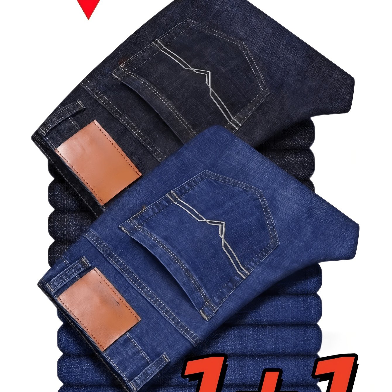 TEMU 2-pc Men's Denim | , Comfortable , Washable, Durable Straight-cut Pants, Suitable For , Ideal For Casual Business Work, Daily , And Travel