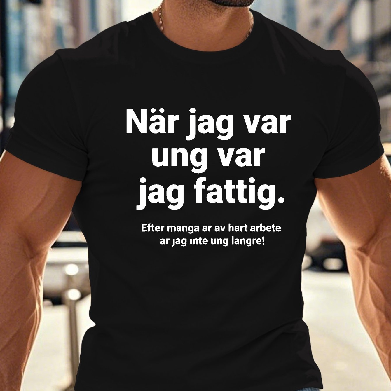 TEMU Men's Plus Size Swedish Crinkle T-shirt - Funny Verse Print, Casual Crew Neck, Short Sleeve, Stretch, Summer Tee For Adults, Humorous Tshirt | |