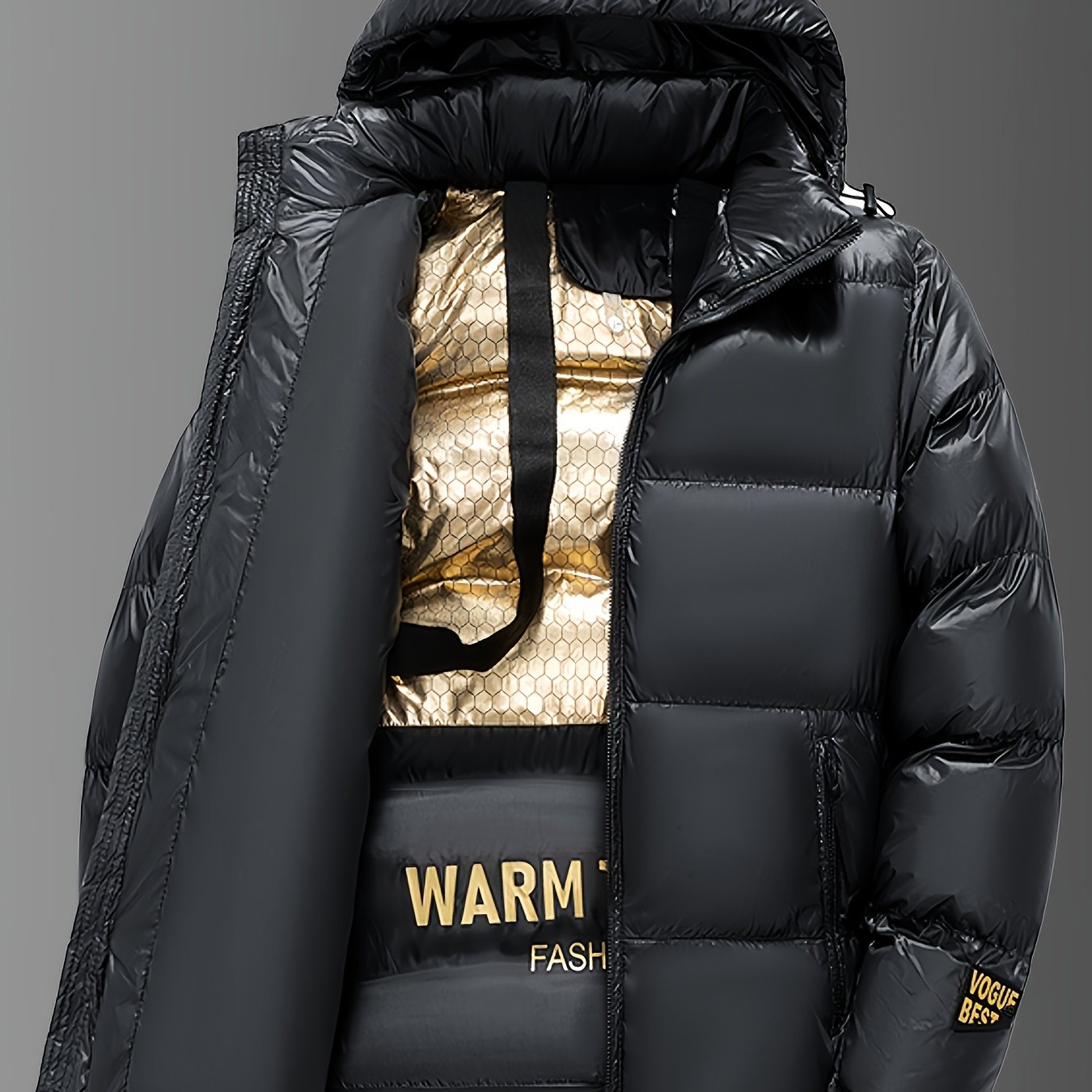 Black Golden -Padding Men\u0027S Jacket High-End J...