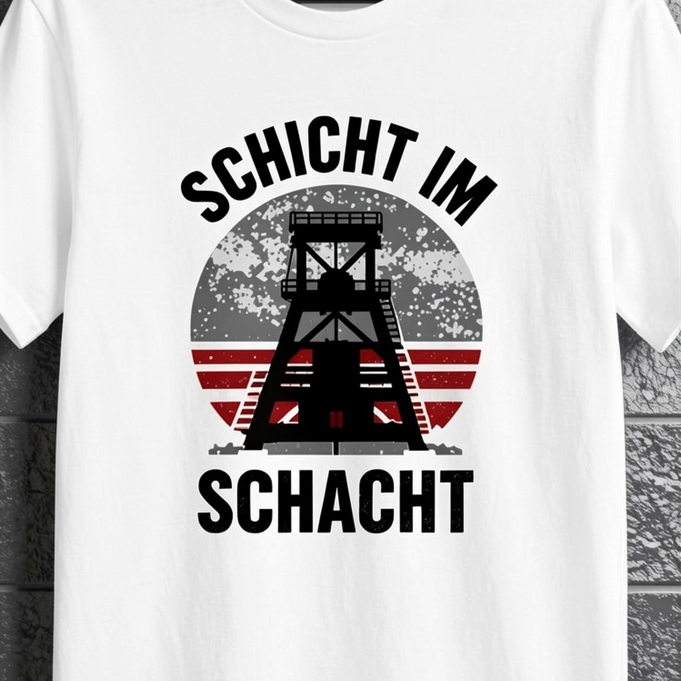Image of Men's & Women's Region Mining Heritage T-shirt - Kohlebergmann Coal Miner Graphic Tee, Soft Breathable Short Sleeve Round Neck Casual Streetwear Suitable For Daily Wear, Machine Washable Unisex Shirt
