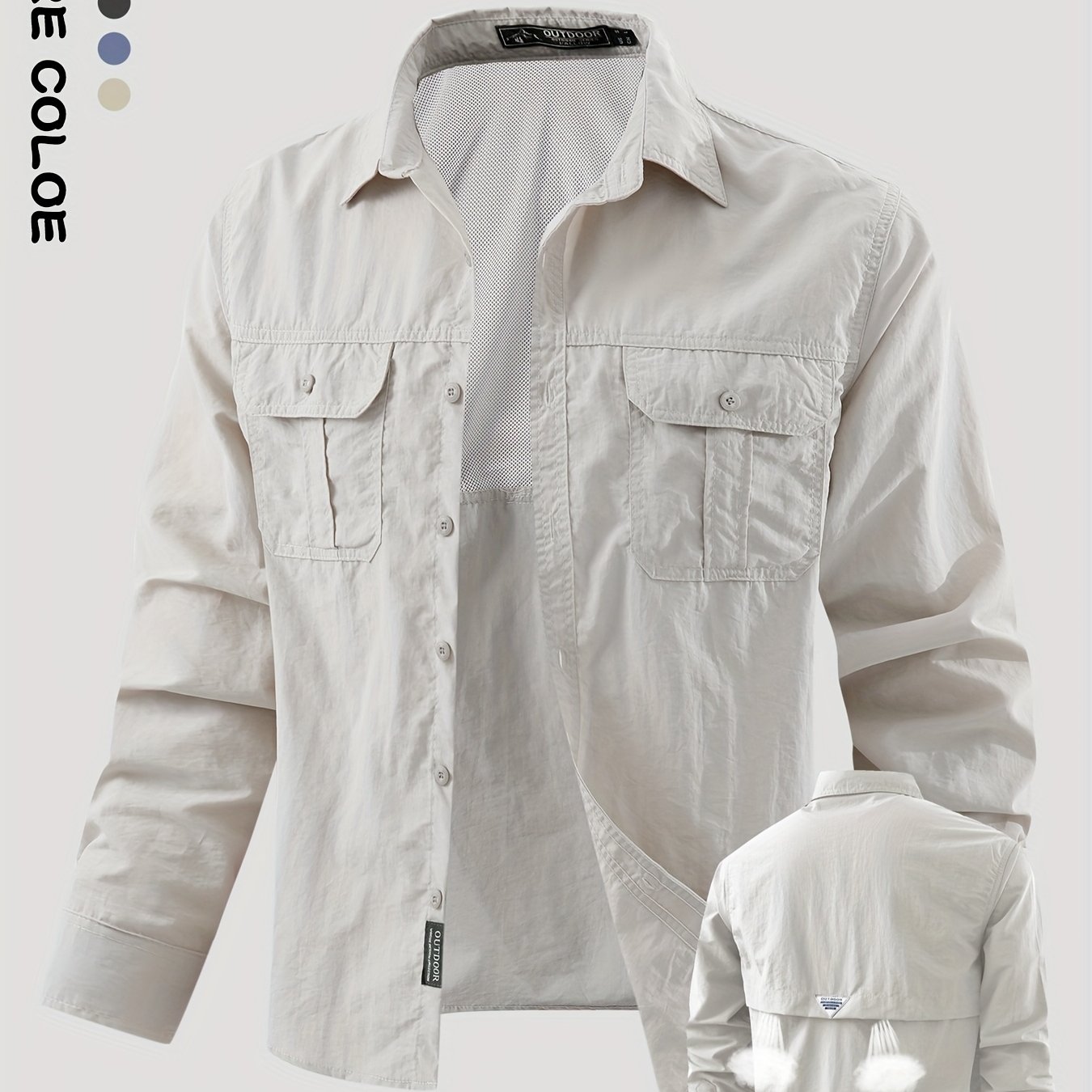 TEMU Nouvelle T-shirt de printemps à manches longues, à séchage rapide et respirant, idéale pour la pêche, l'alpinisme, le cyclisme, le loisir, , en