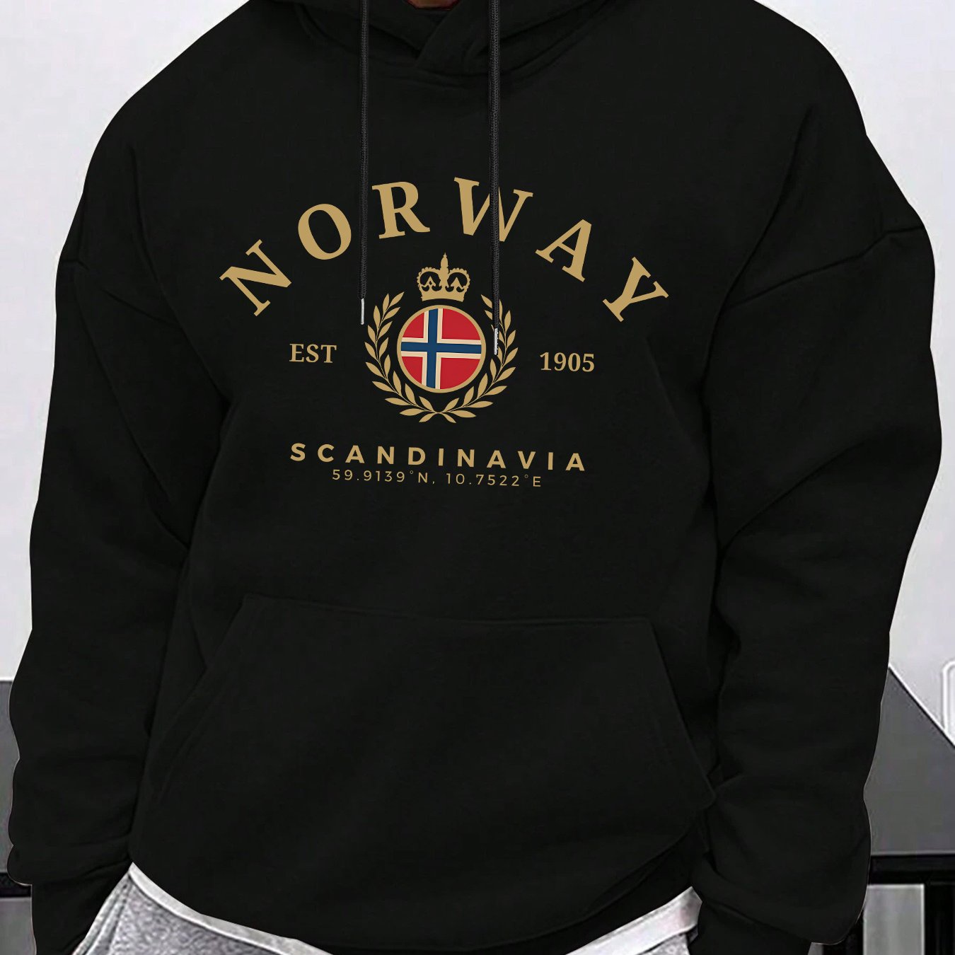 Image of A Norway Scandinavia Theme Design Trendy Hoodie For Man's Hoodie High Quality Thick Premium Sweatshirt Autumn Winter Wear For Casual And Travel Gift For Who Love Nordic