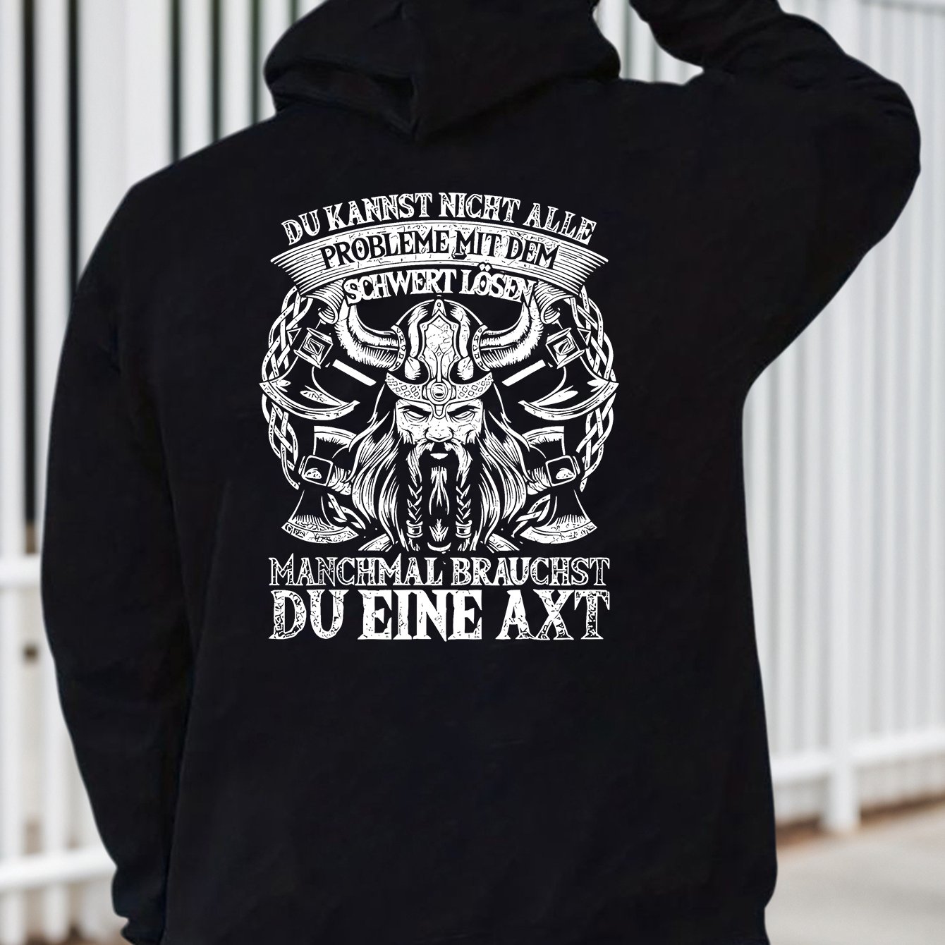 Image of Wisdom T-shirt - Men's Casual Hoodie - Printed - Kangaroo Pocket And Drawstring Detail - Comfortable And Soft Fabric - Suitable For Everyday Outdoor Wear
