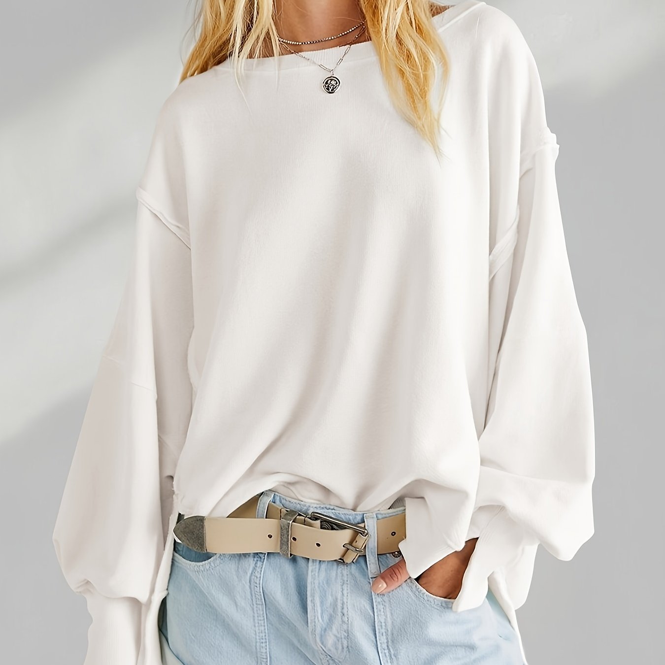 TEMU Womens Crewneck Sweatshirts Pullover Workout Tops Fall Long Sleeve Sweatshirts