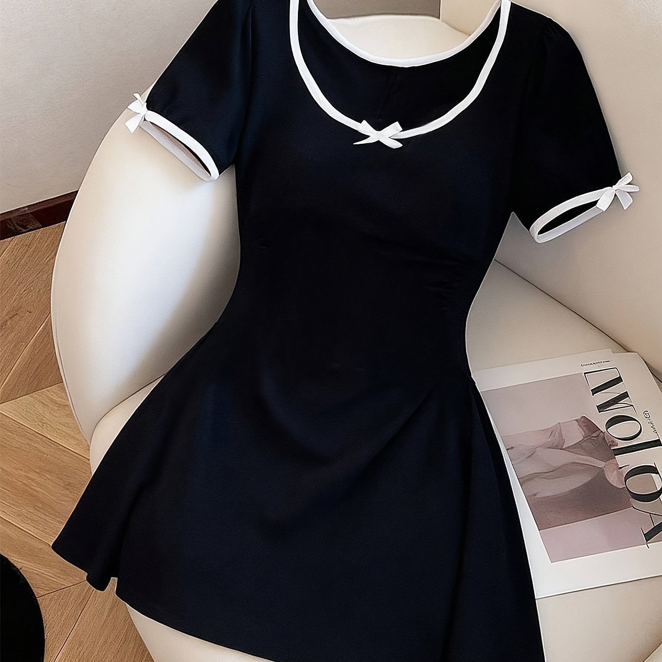 TEMU Women's Fashion Elegant Simple Color Block Dress