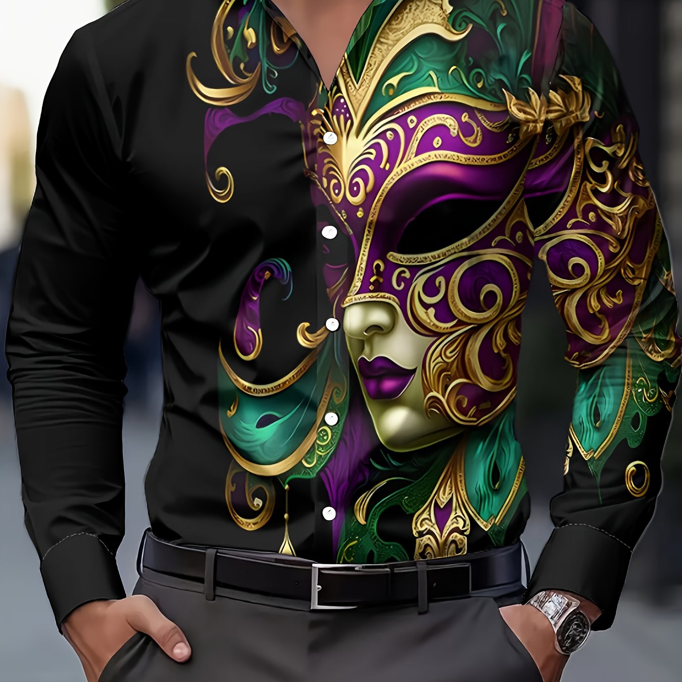 TEMU Chemise à Manches Longues Imprimée Mode Européenne et Américaine 2025 pour Halloween, Noël et Fêtes de Thanksgiving & An