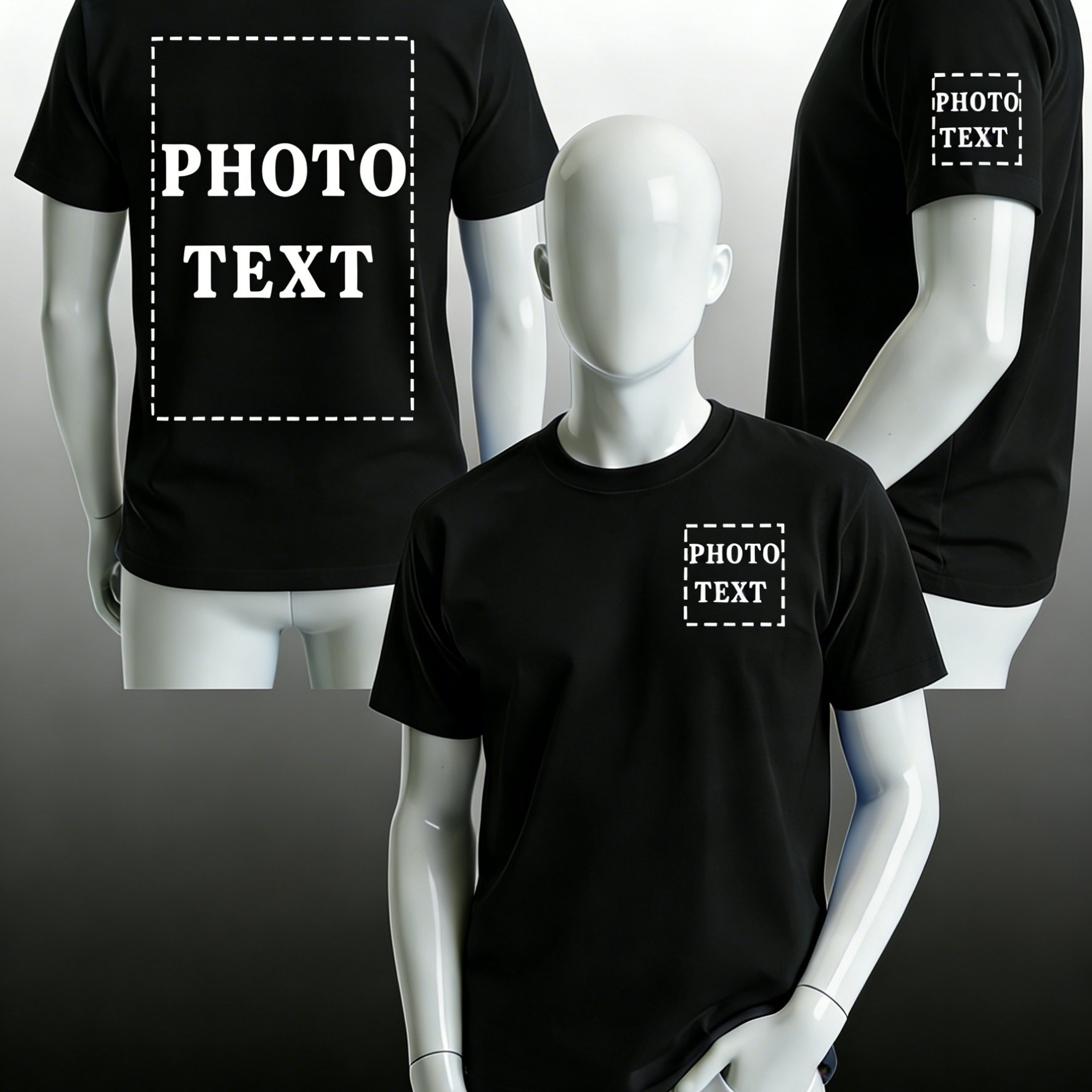 TEMU Custom Men's T-shirt, Personalized Crew Neck Short Sleeve, Printed Design, Soft Texture, Seamless Label Design, Unique Gift, Company Team,