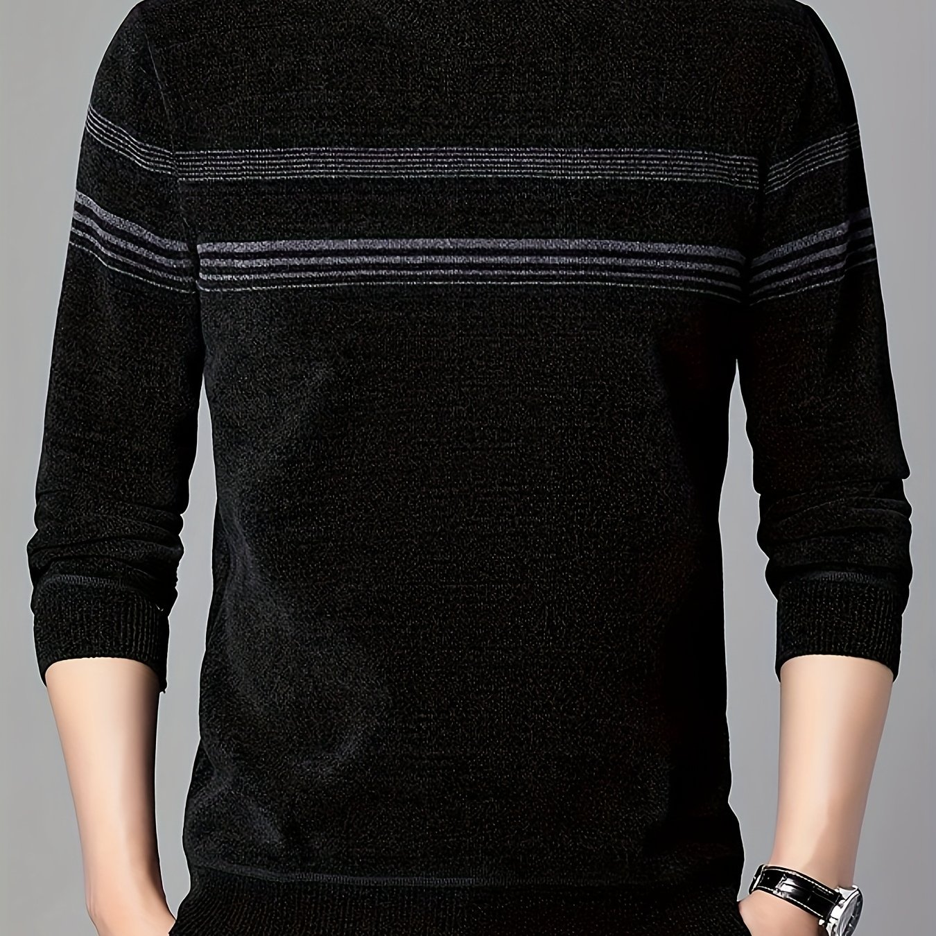 TEMU Nueva Colección de Invierno para Hombre: de moda Suéter de Punto con Cuello , Forro Polar, y , elegante y versátil, Ideal para Uso Diario o