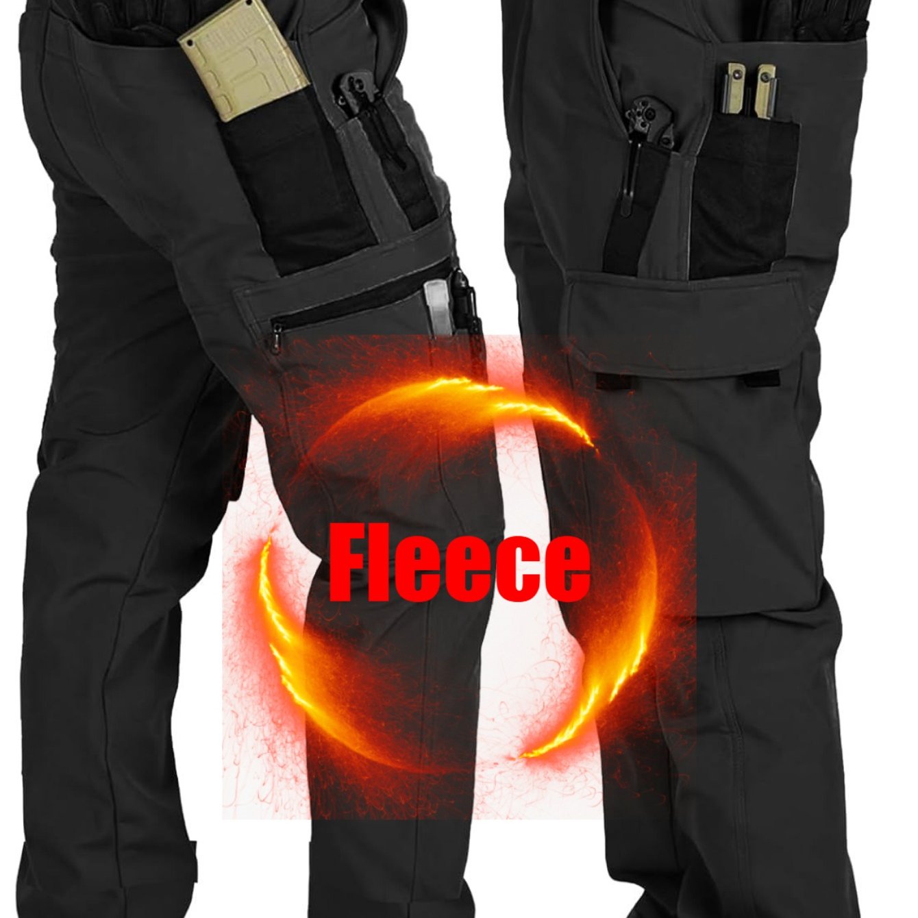 TEMU Men's Fleece Lined Snow Ski Pants Pant Wateproof Windproof Softshell Tactical Pants Winter Outdoor Hiking Fishing