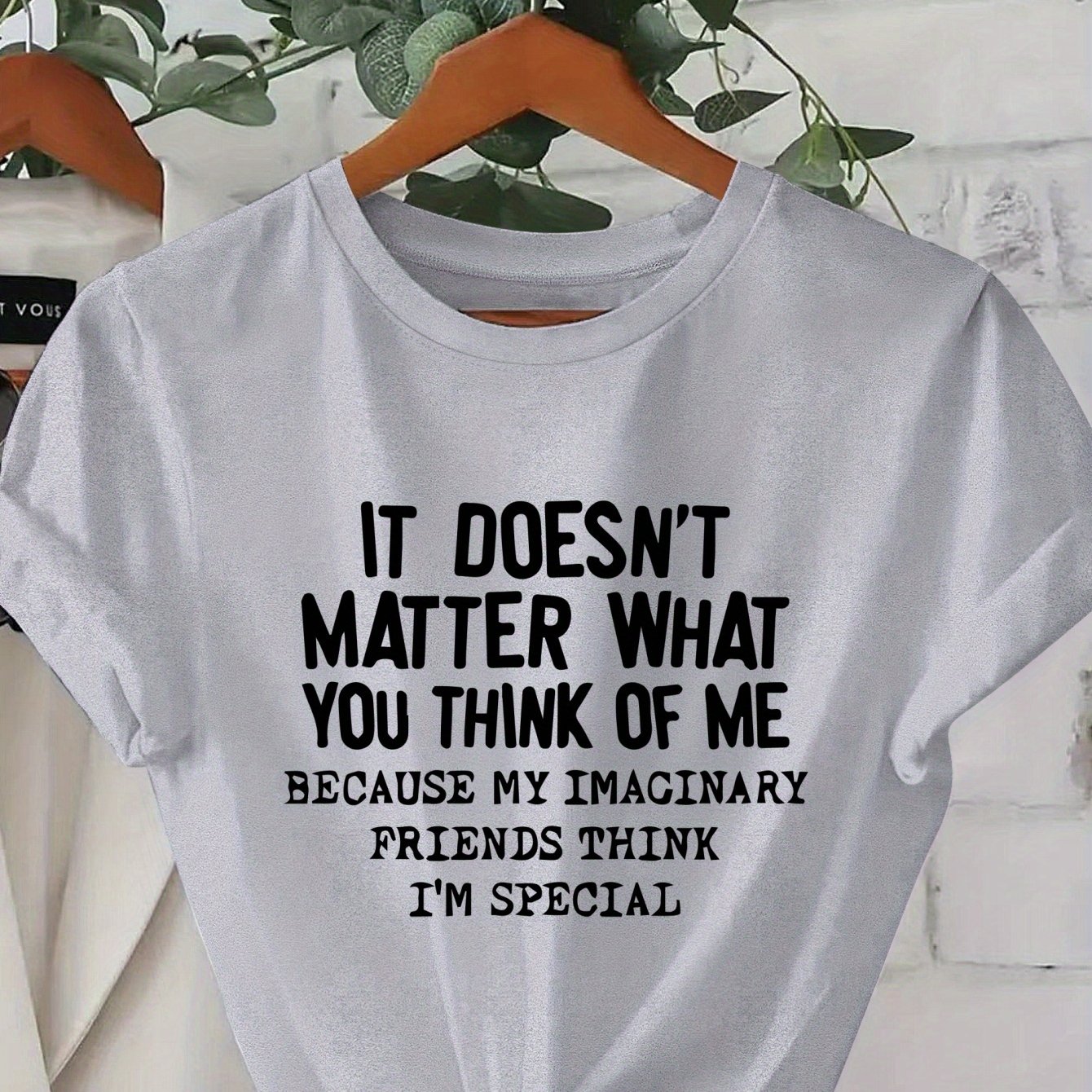 TEMU Pattern Print Fashion Round Neck T-shirt, Standard Size Women's Clothing, Women's Apparel