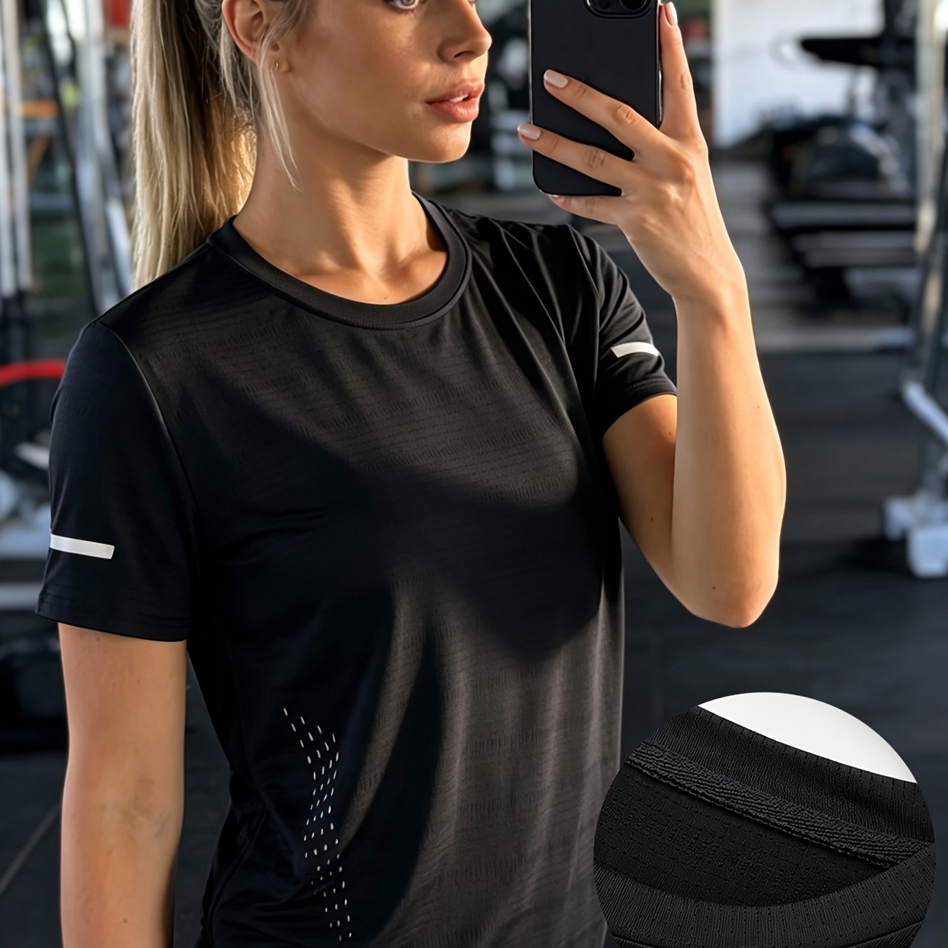 TEMU Women's Summer Quick-dry Short-sleeve Top, Breathable And Comfortable, Suitable For Sports, Outdoors, Travel, Leisure, Workouts, And Daily Wear
