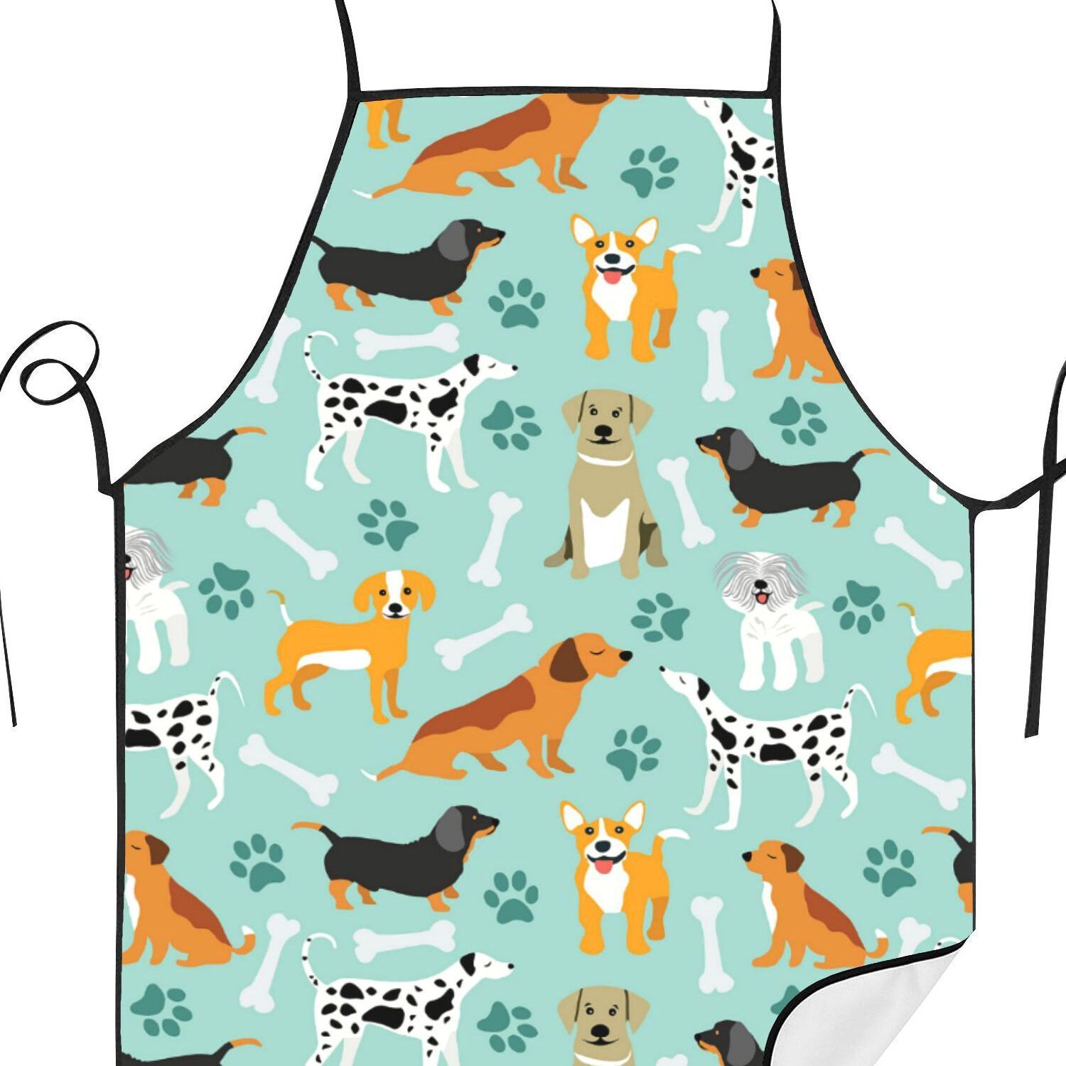 TEMU Delantal con estampado divertido de perros y para cocinar en restaurante