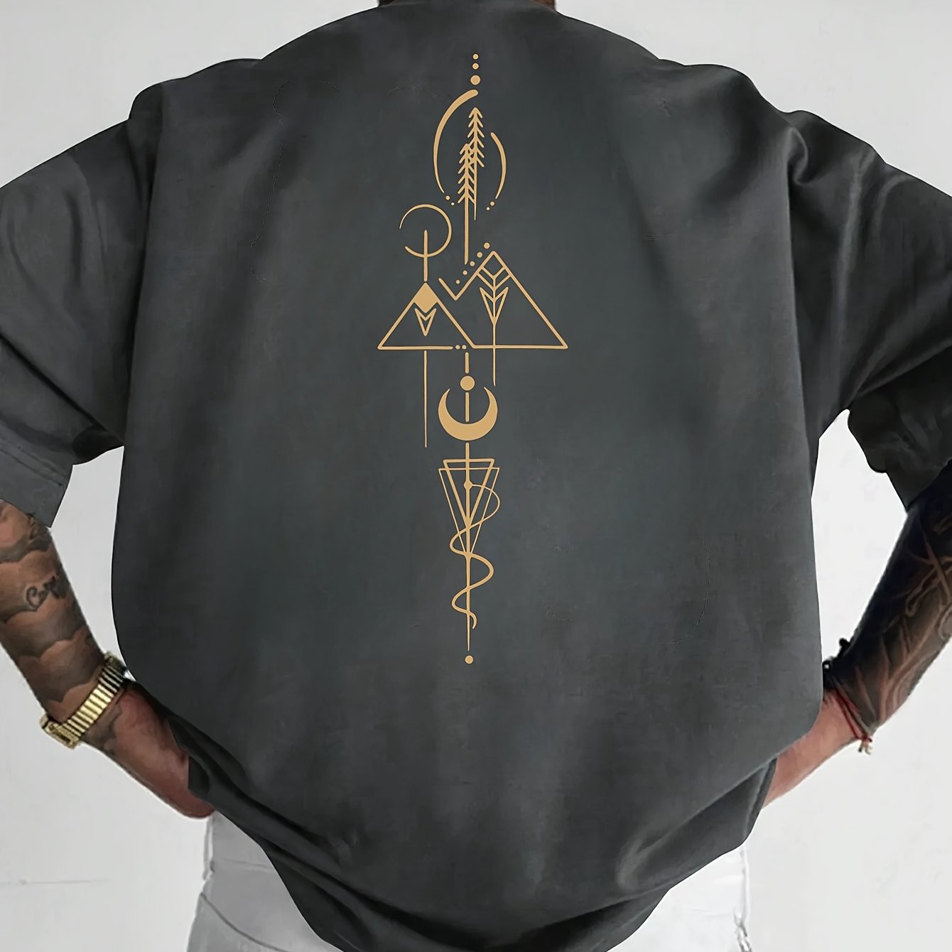 E-shop Ein bedrucktes Herren-Kurzarmshirt, 100% , lockerer Schnitt, modisches Casual-Rundhals-Oberteil, Frühlings- Sommer-Outdoor-Herrenbekleidung