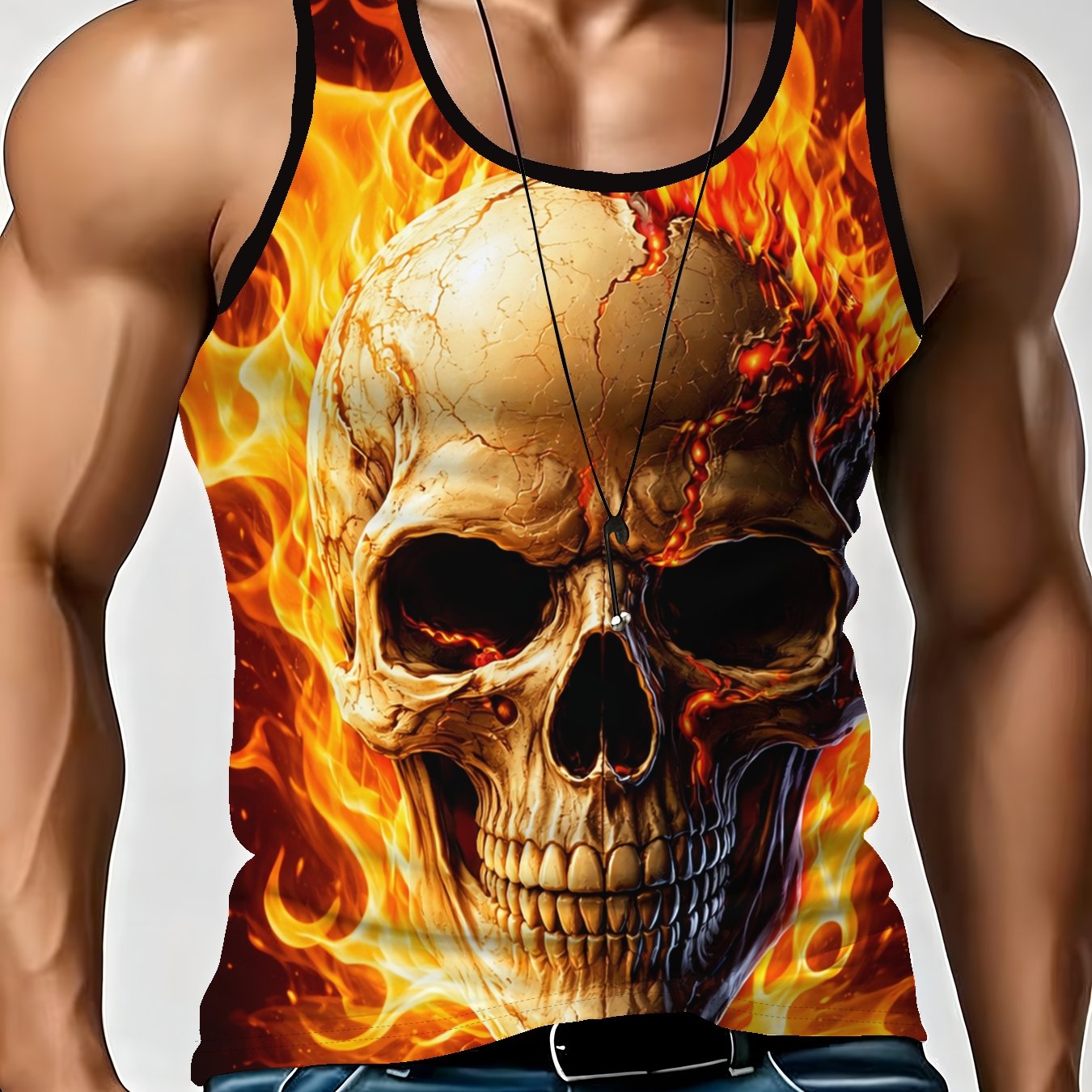 TEMU Men's Sleeveless Tank Top For Outer Wear, Basketball, Fitness, Men's Sportswear, Trendy Summer Sleeveless Vest